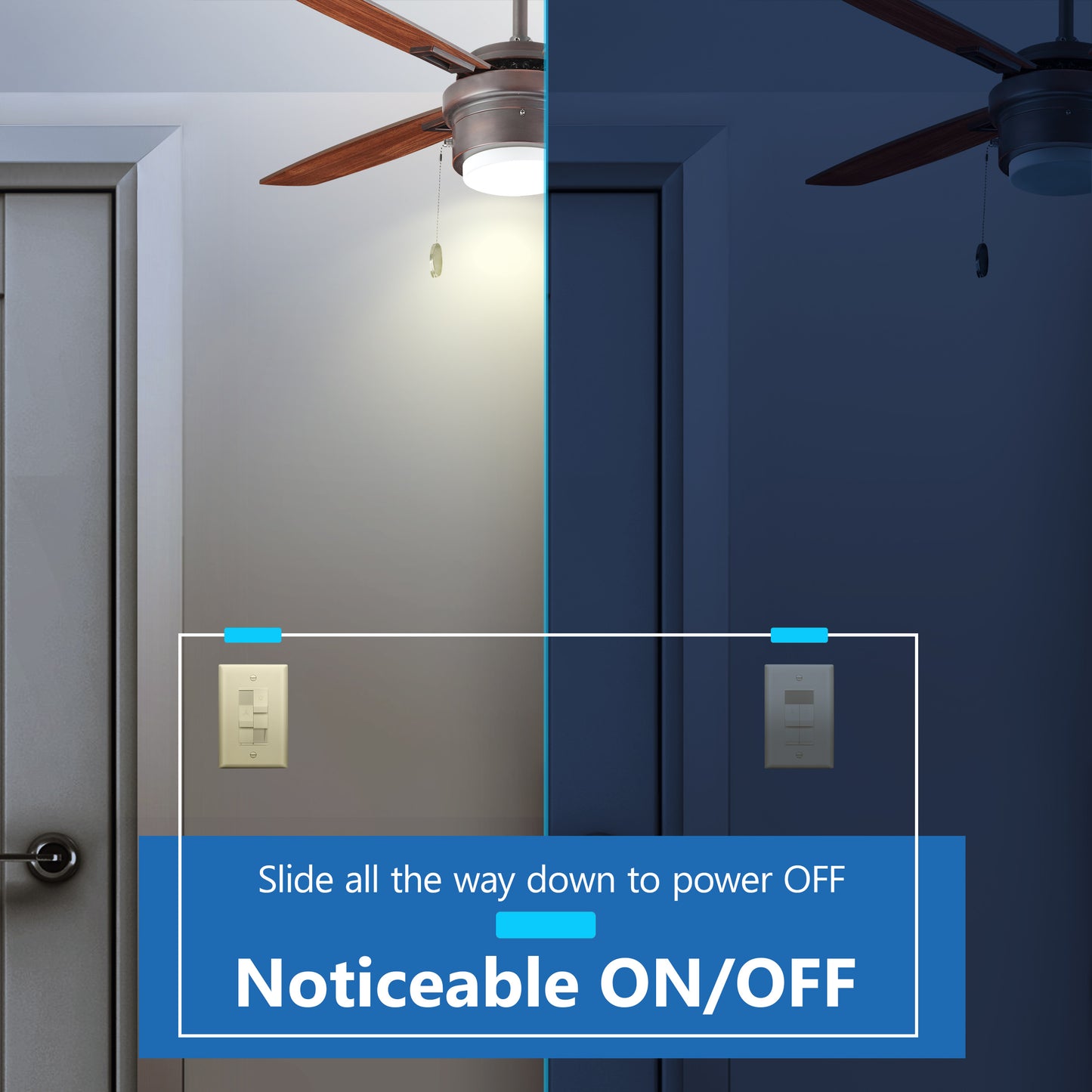 Decorator Combination LED Dimmer Light Switch and 3-Speed Fan Control, Single-Pole, No Neutral Required, Wall Plate Included