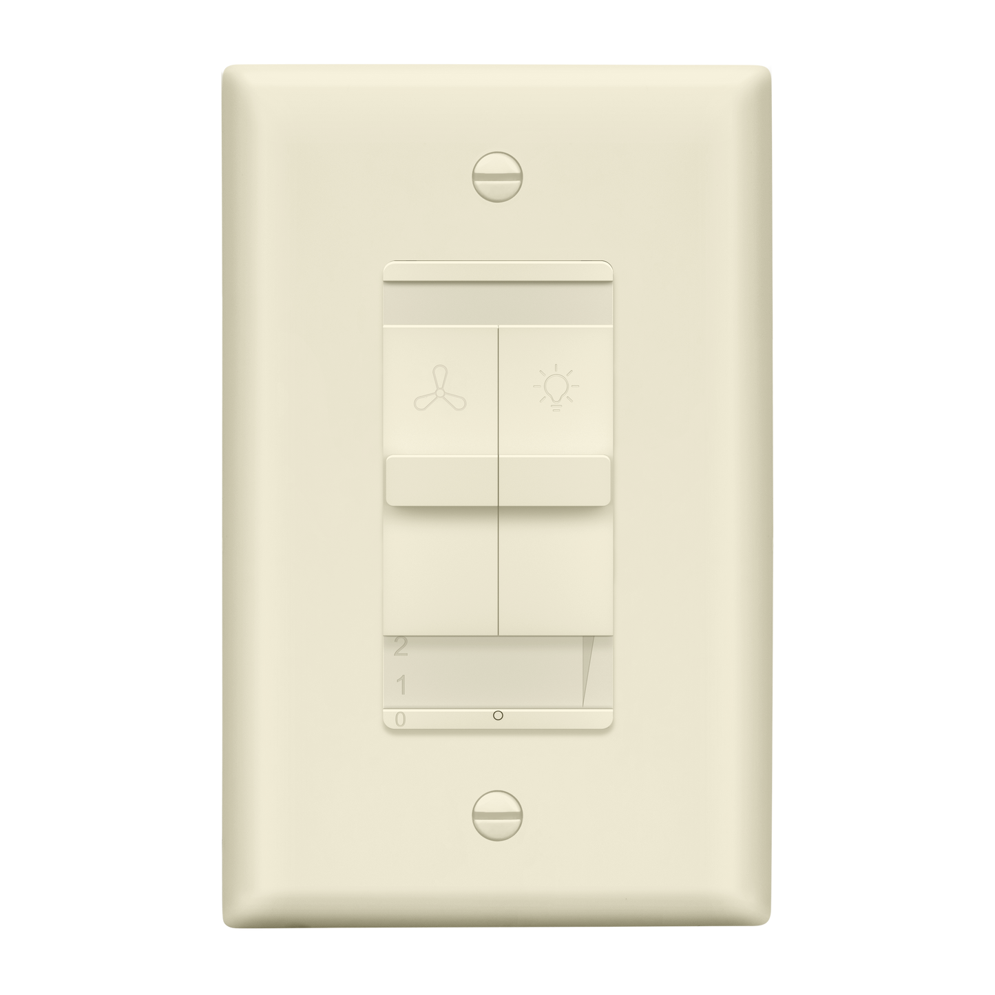 Decorator Combination LED Dimmer Light Switch and 3-Speed Fan Control, Single-Pole, No Neutral Required, Wall Plate Included