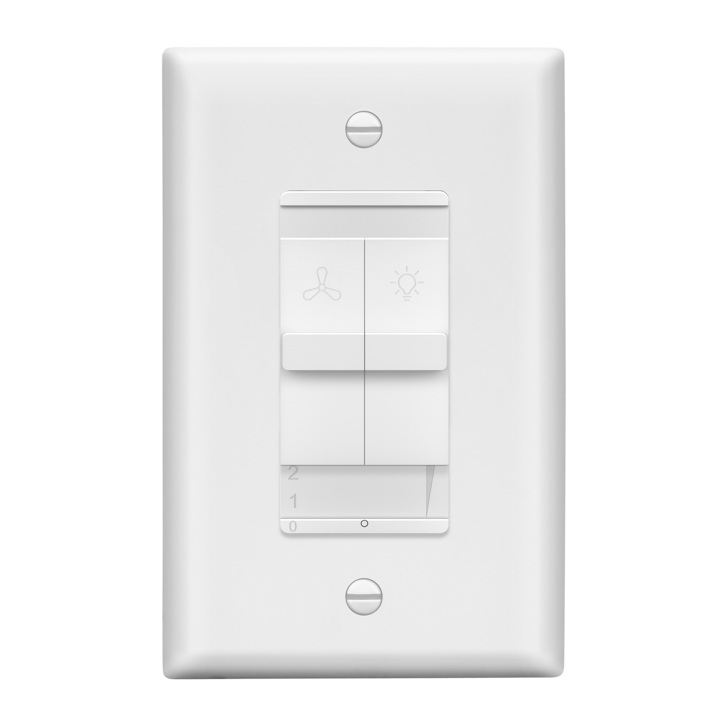 Decorator Combination LED Dimmer Light Switch and 3-Speed Fan Control, Single-Pole, No Neutral Required, Wall Plate Included