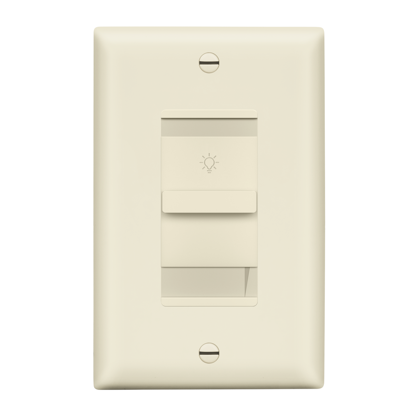 Decorator Dimmer Light Switch, Single-Pole, 200W LED/CFL, No Neutral Required, Wall Plate Included