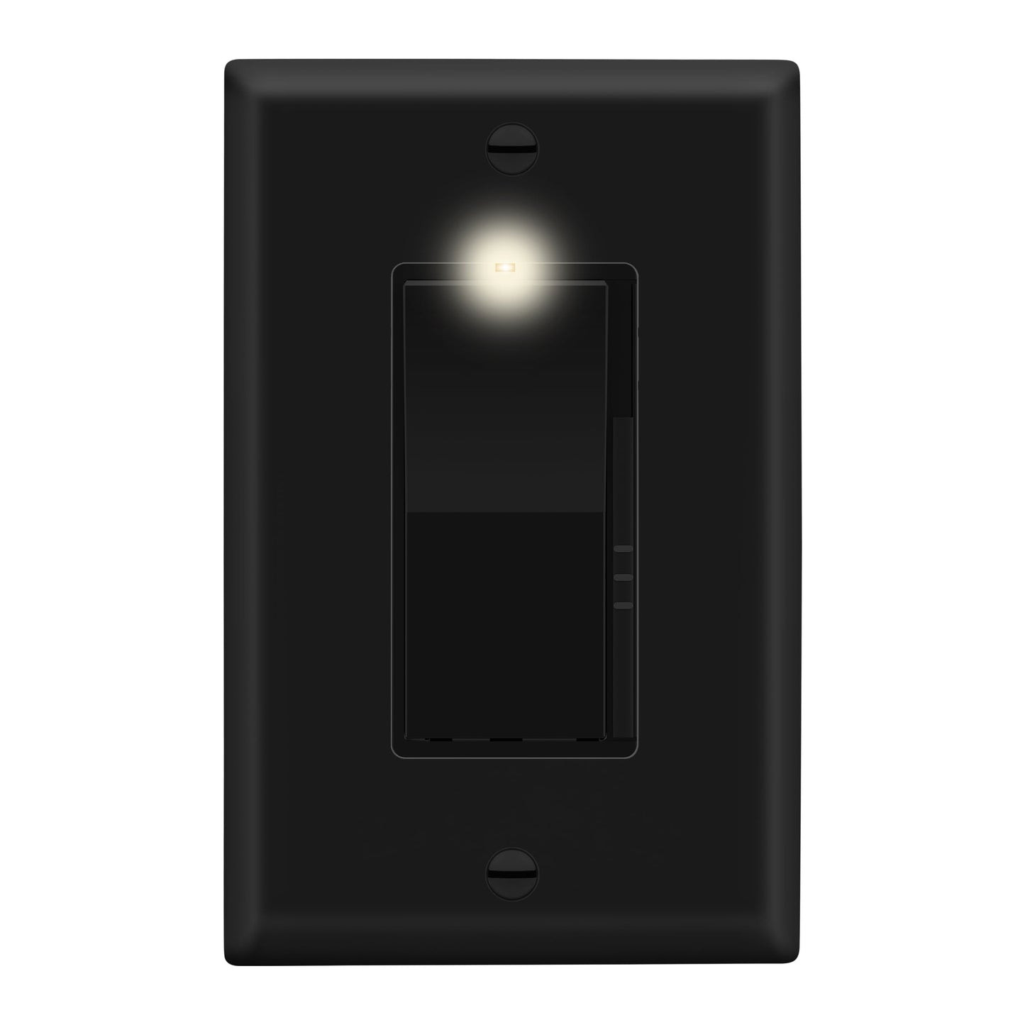 Decorator LED Dimmer Paddle Switch, 1-Pole or 3-Way, 2-Wire, 300W LED/CFL, 600W Incandescent/Halogen, LED Locator, No Neutral Required, UL-Listed, Wall Plate Included