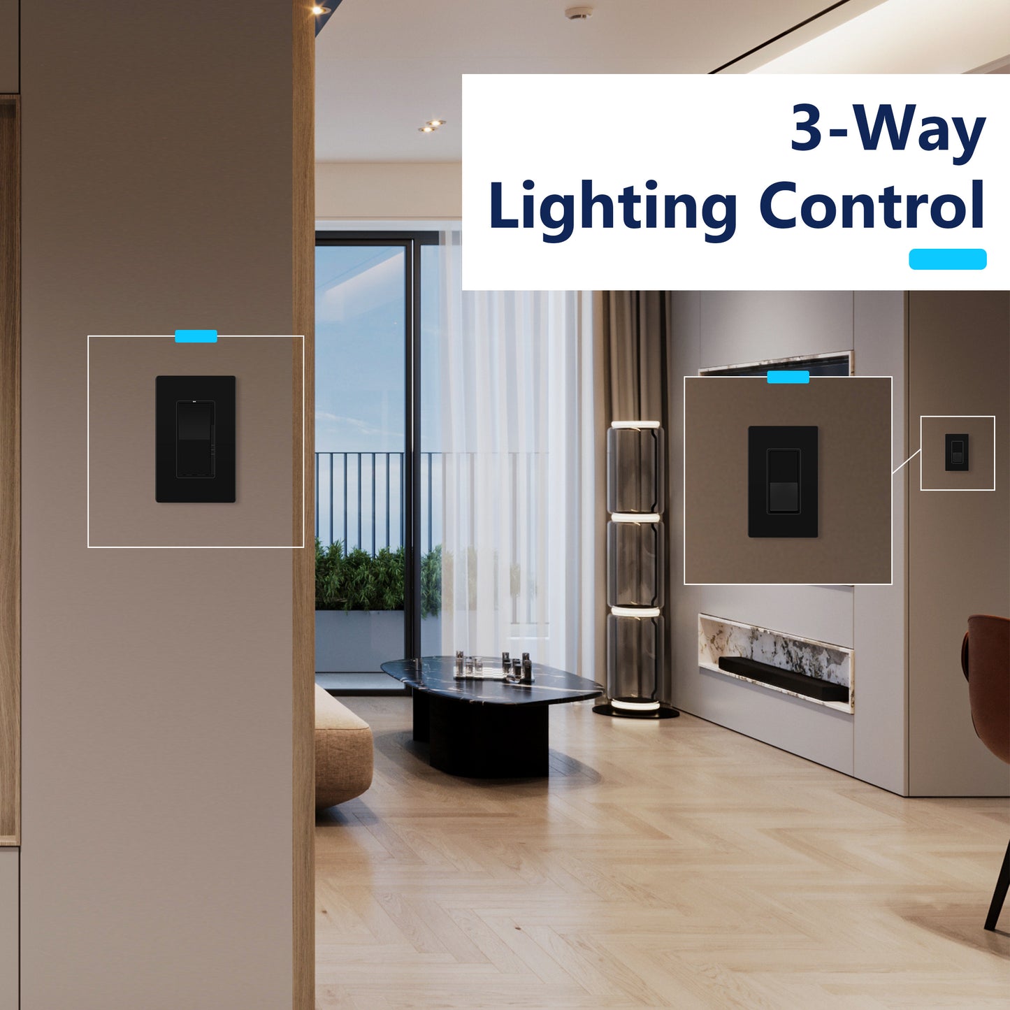 Decorator LED Dimmer Paddle Switch, 1-Pole or 3-Way, 2-Wire, 300W LED/CFL, 600W Incandescent/Halogen, LED Locator, No Neutral Required, UL-Listed, Wall Plate Included