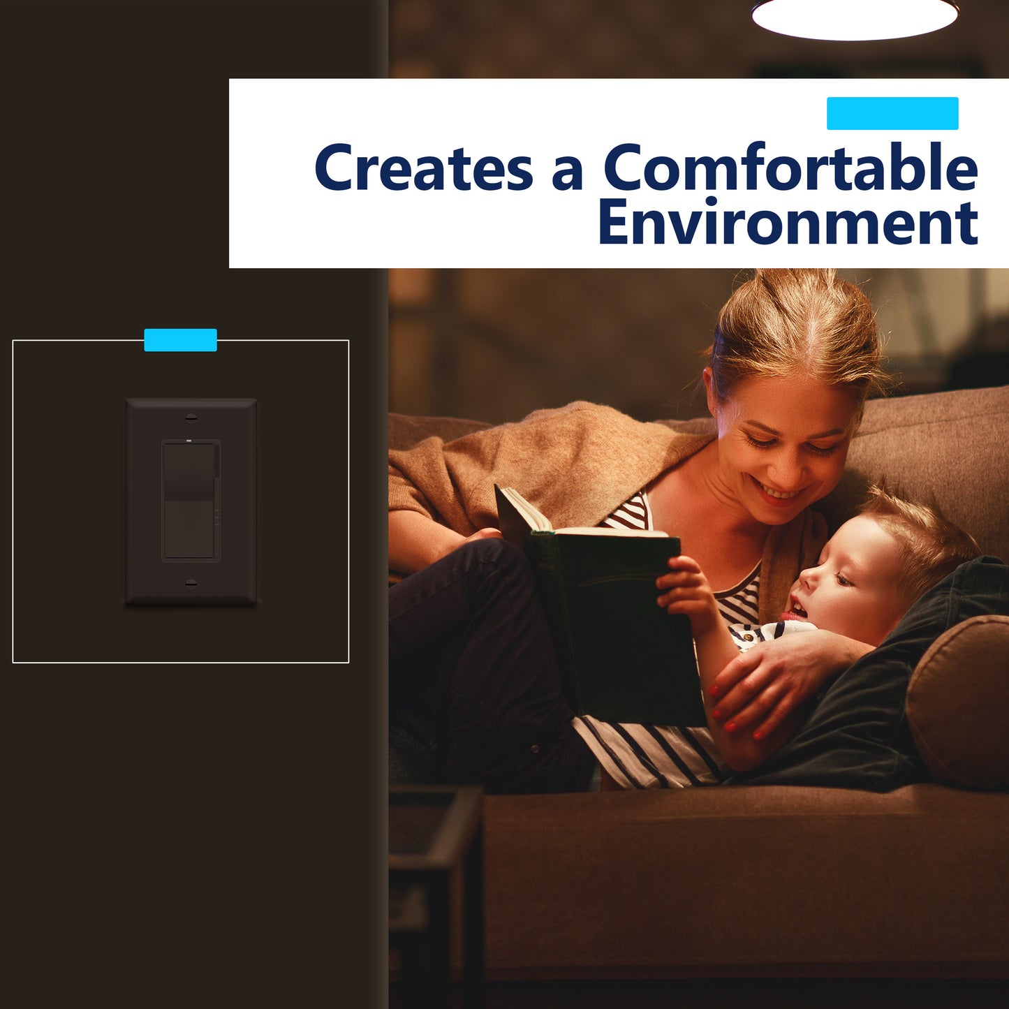 Decorator LED Dimmer Paddle Switch, 1-Pole or 3-Way, 2-Wire, 300W LED/CFL, 600W Incandescent/Halogen, LED Locator, No Neutral Required, UL-Listed, Wall Plate Included
