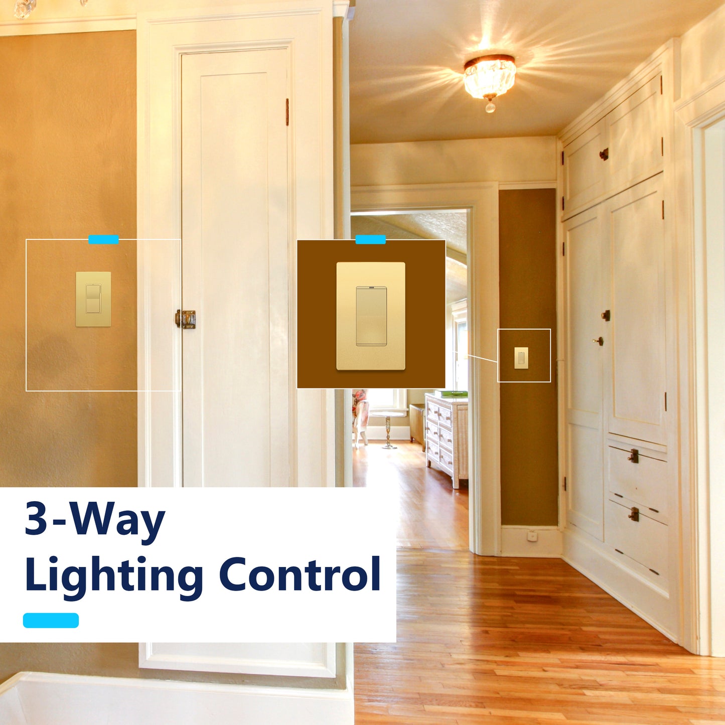 Decorator LED Dimmer Paddle Switch, 1-Pole or 3-Way, 2-Wire, 300W LED/CFL, 600W Incandescent/Halogen, LED Locator, No Neutral Required, UL-Listed, Wall Plate Included