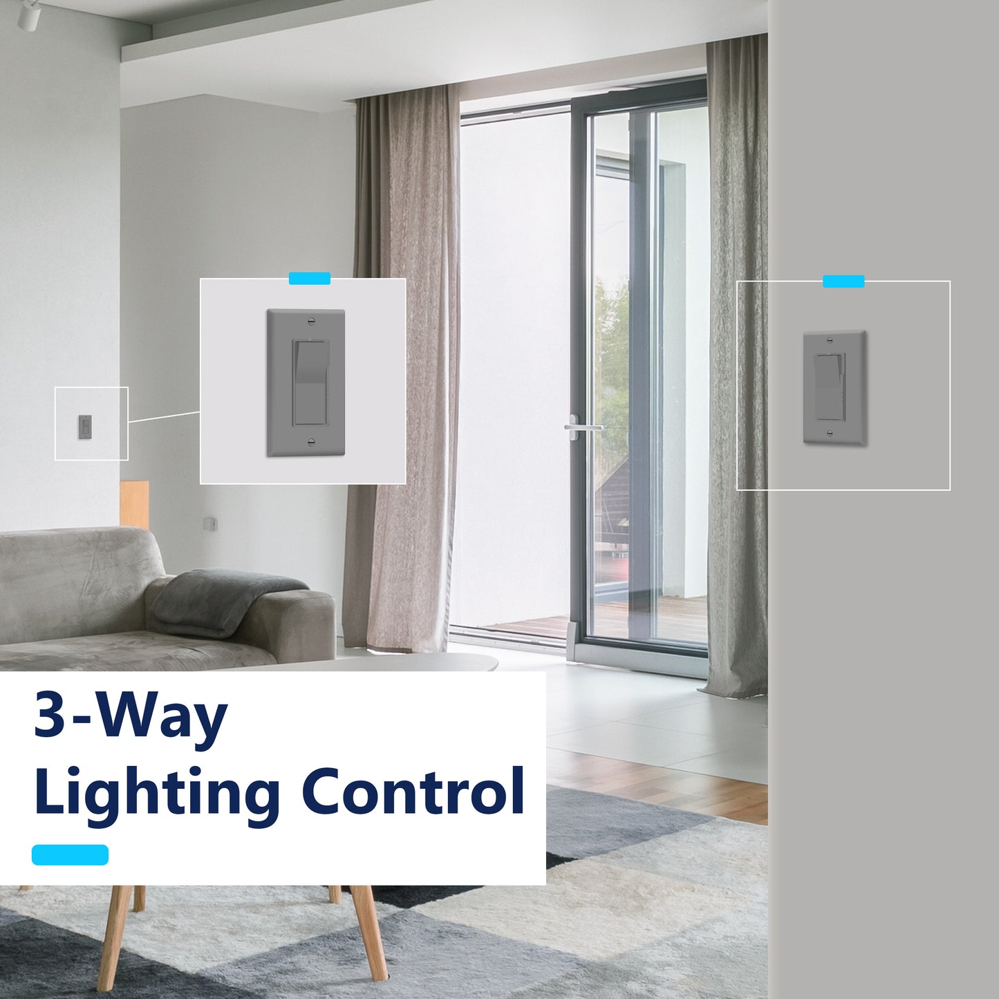Decorator LED Dimmer Paddle Switch, 1-Pole or 3-Way, 2-Wire, 300W LED/CFL, 600W Incandescent/Halogen, LED Locator, No Neutral Required, UL-Listed, Wall Plate Included