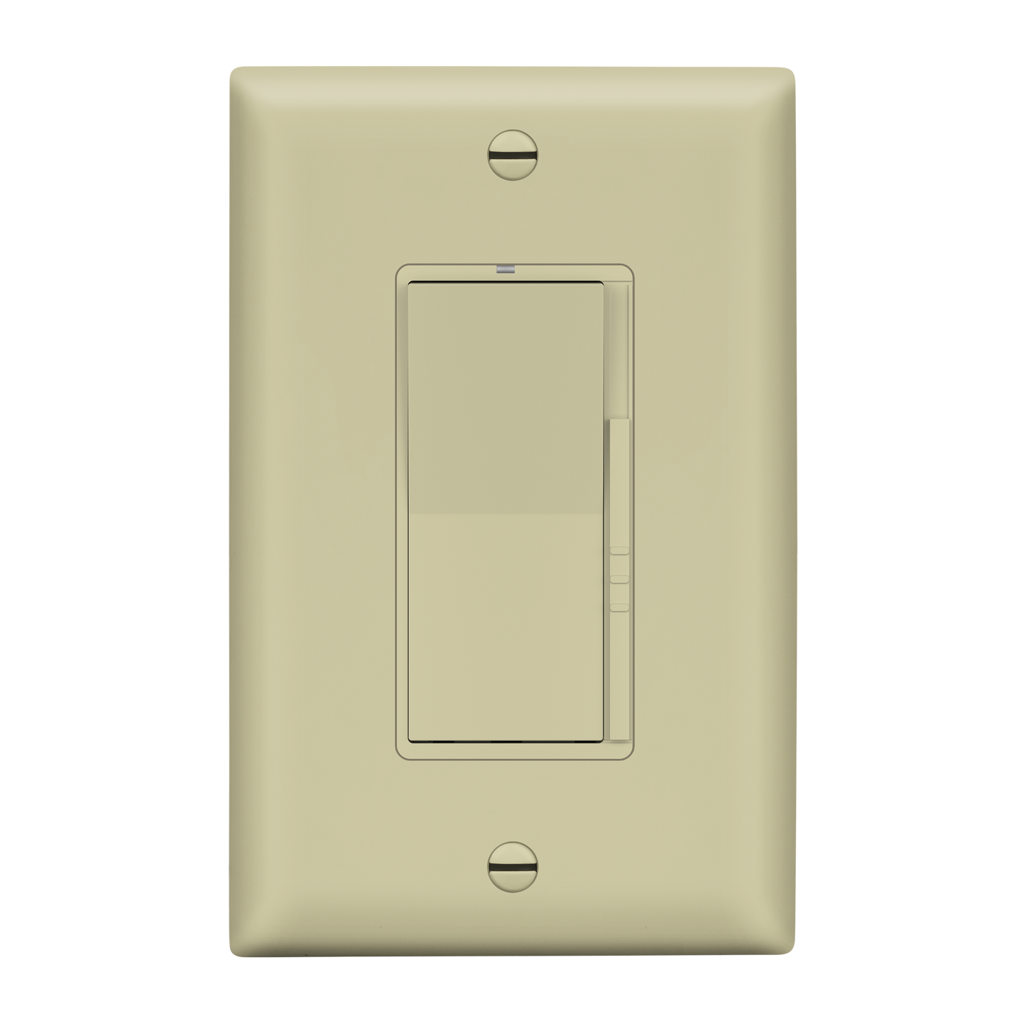 Decorator LED Dimmer Paddle Switch, 1-Pole or 3-Way, 2-Wire, 300W LED/CFL, 600W Incandescent/Halogen, LED Locator, No Neutral Required, UL-Listed, Wall Plate Included