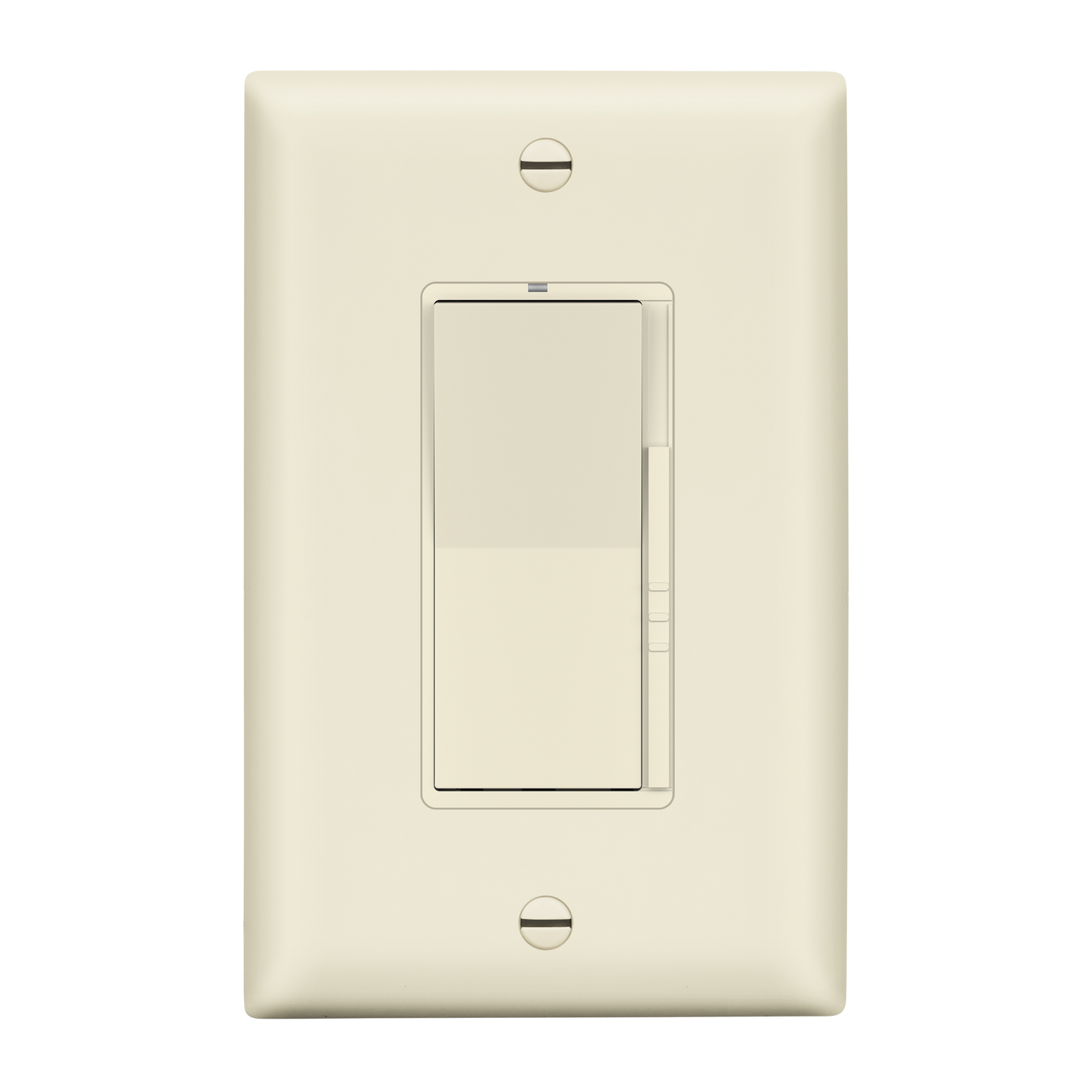 Decorator LED Dimmer Paddle Switch, 1-Pole or 3-Way, 2-Wire, 300W LED/CFL, 600W Incandescent/Halogen, LED Locator, No Neutral Required, UL-Listed, Wall Plate Included