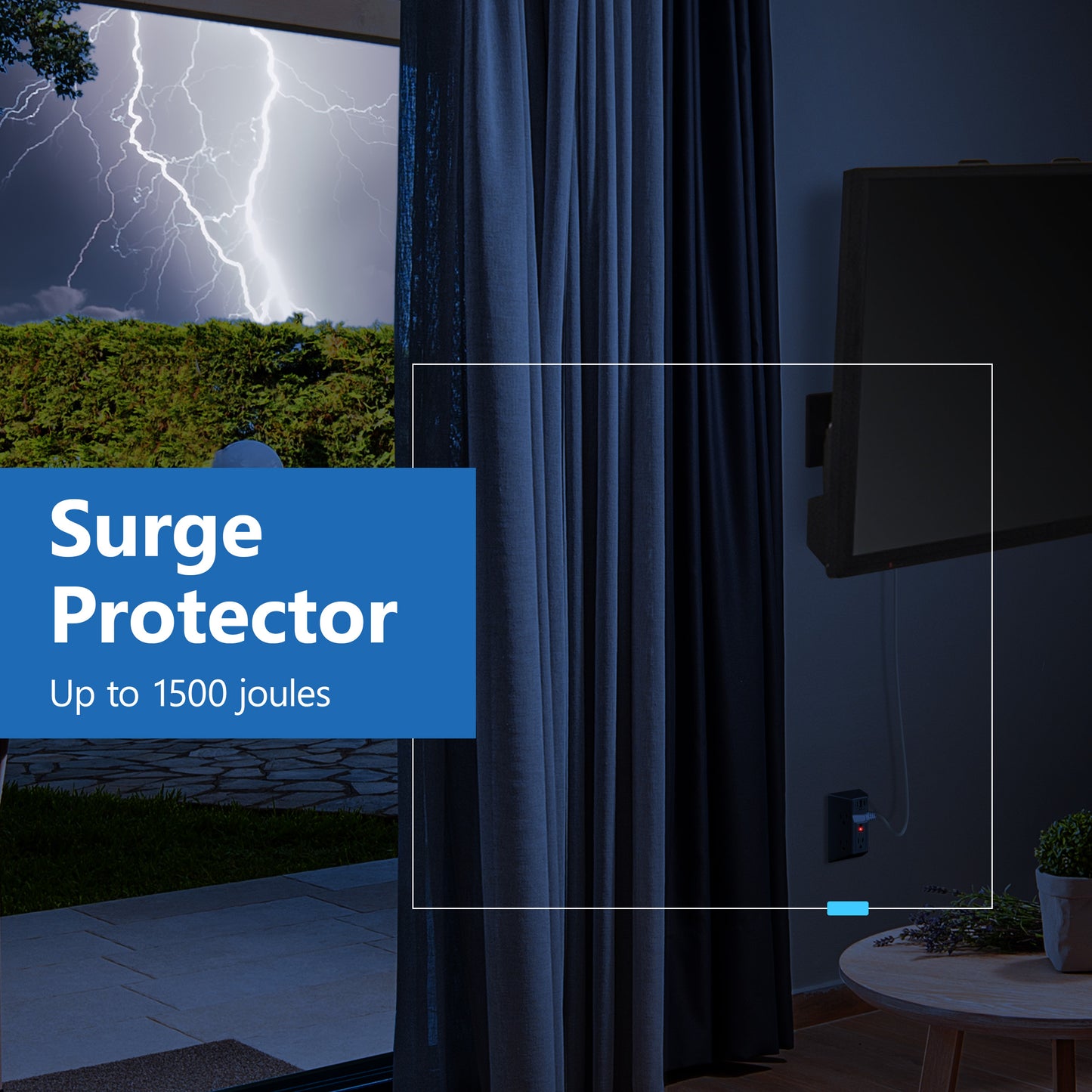 6-Outlet Surge Protector Expander with USB Type A/C, 1 Type A and 2 Type C Ports (4.2A Max), LED Surge Protection Indicator, Protect Up to 1500J, Compatible with Decorator and Standard Duplex