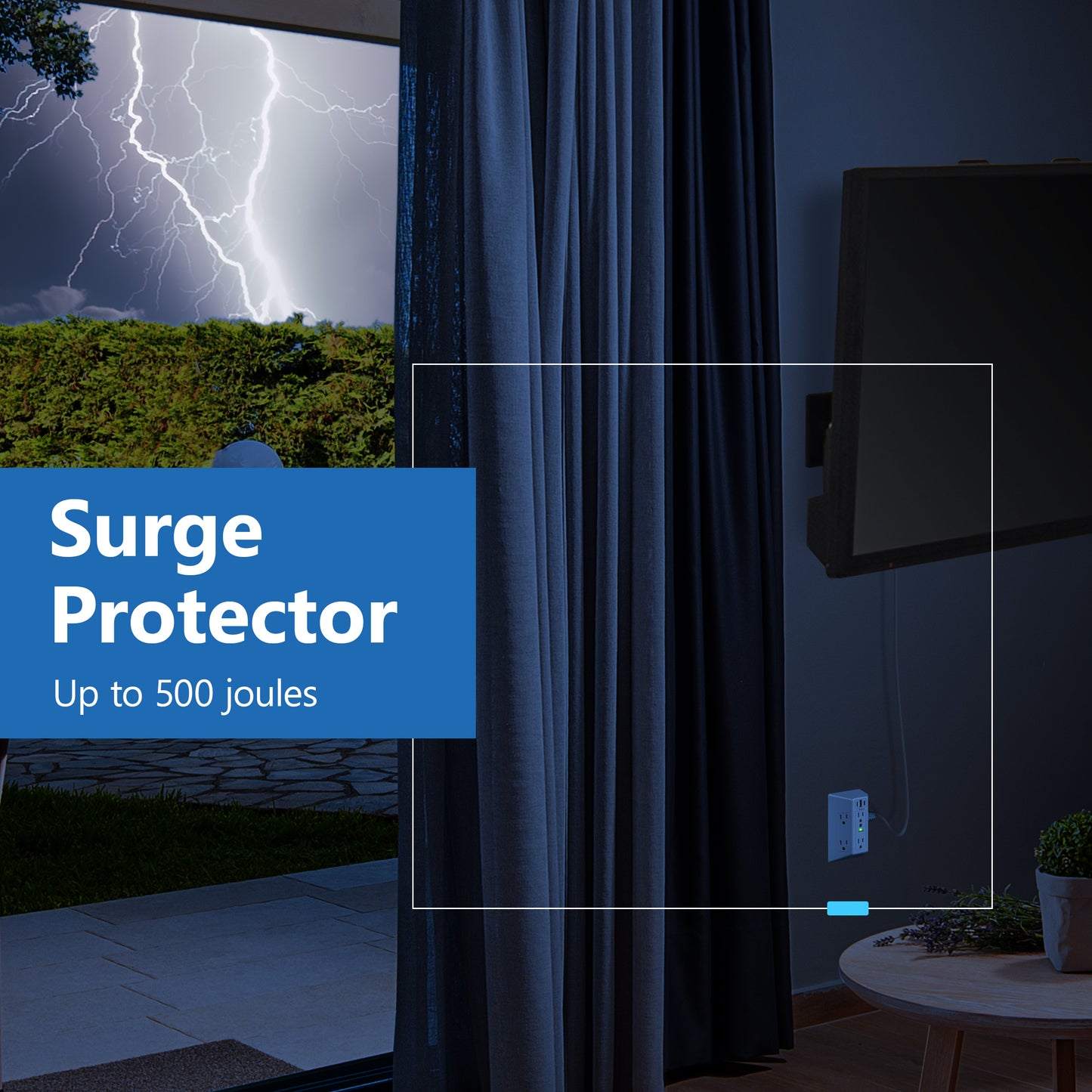 6-Outlet Surge Protector Expander with USB Type A/C, 1 Type A and 2 Type C Ports (4.2A Max), LED Surge Protection Indicator, Protect Up to 1500J, Compatible with Decorator and Standard Duplex
