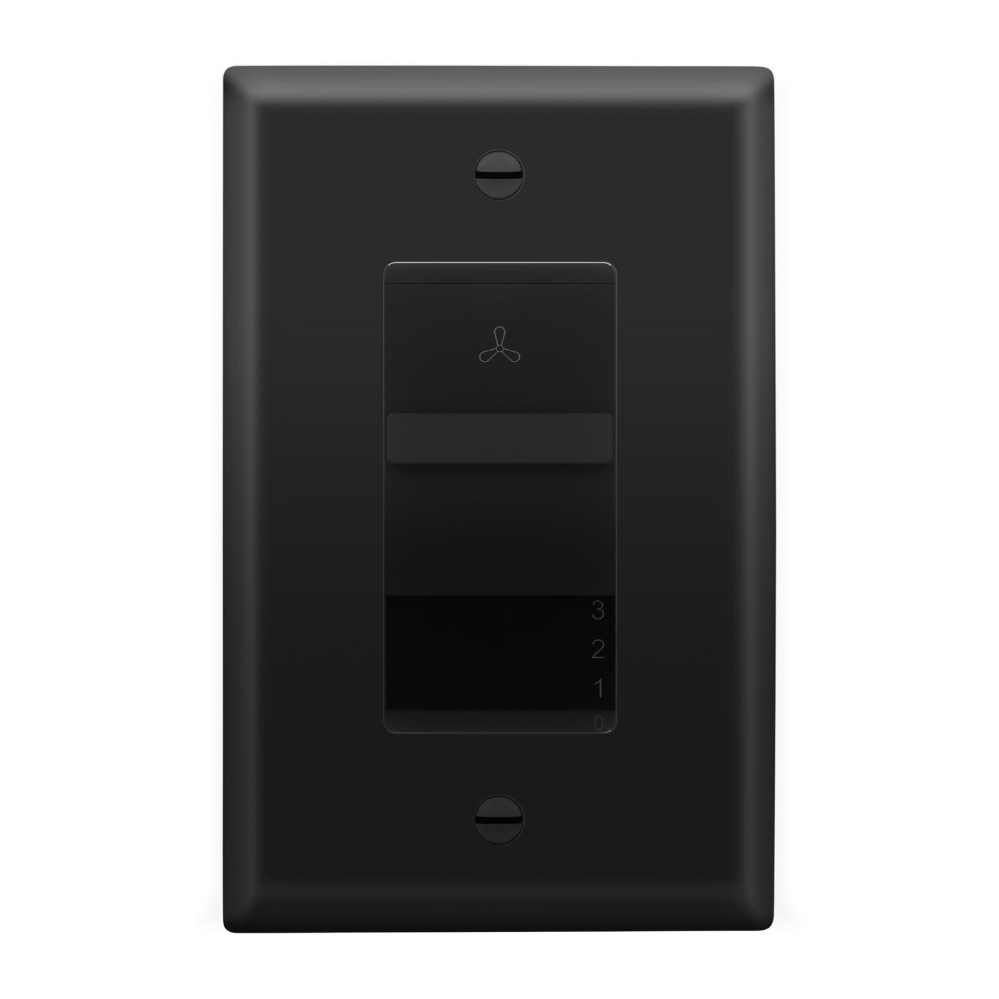 Decorator 3-Speed Ceiling Fan Control Switch, Slider Switch for Fan, Single-Pole, 2.5A, No Neutral Required, Wall Plate Included