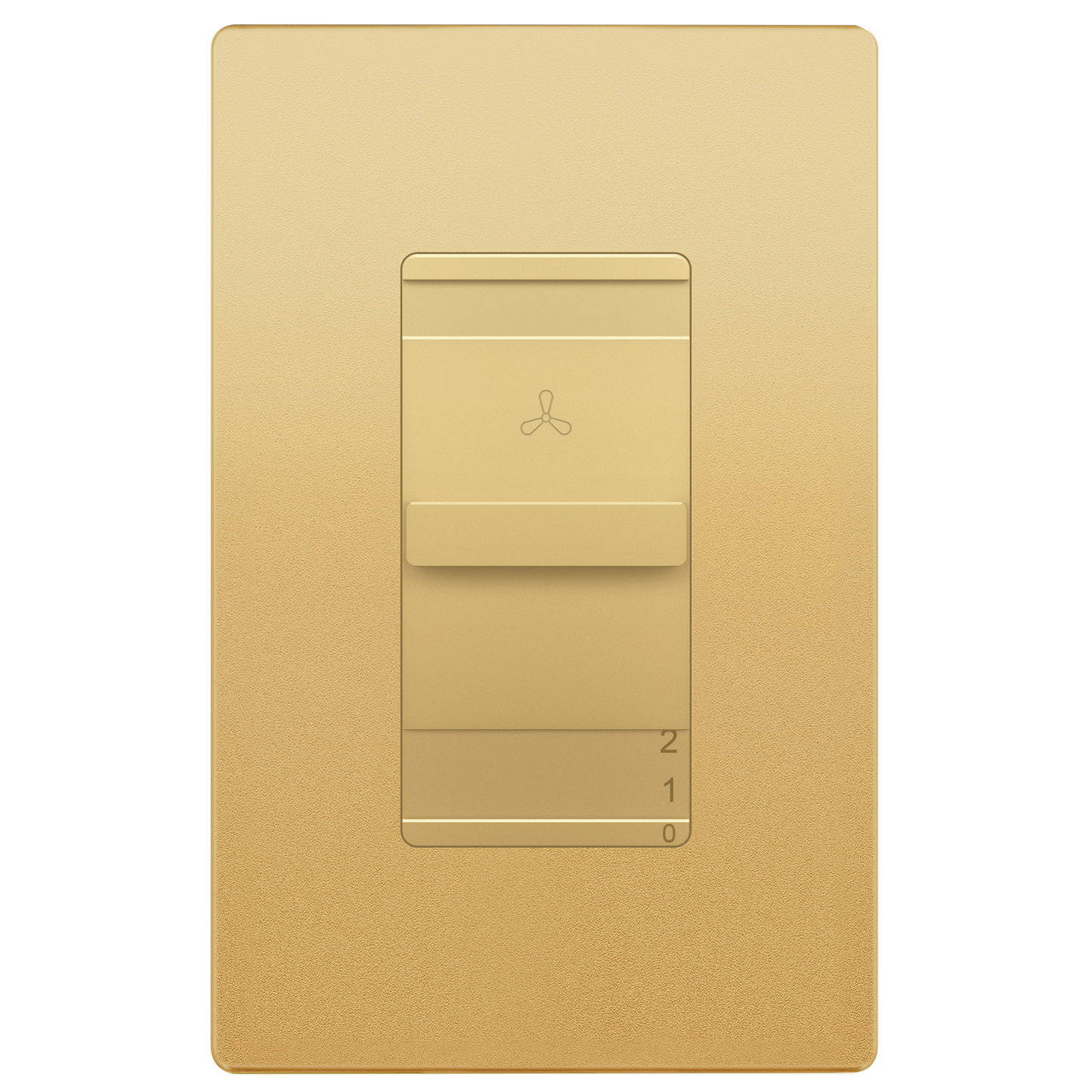 Decorator 3-Speed Ceiling Fan Control Switch, Slider Switch for Fan, Single-Pole, 2.5A, No Neutral Required, Wall Plate Included