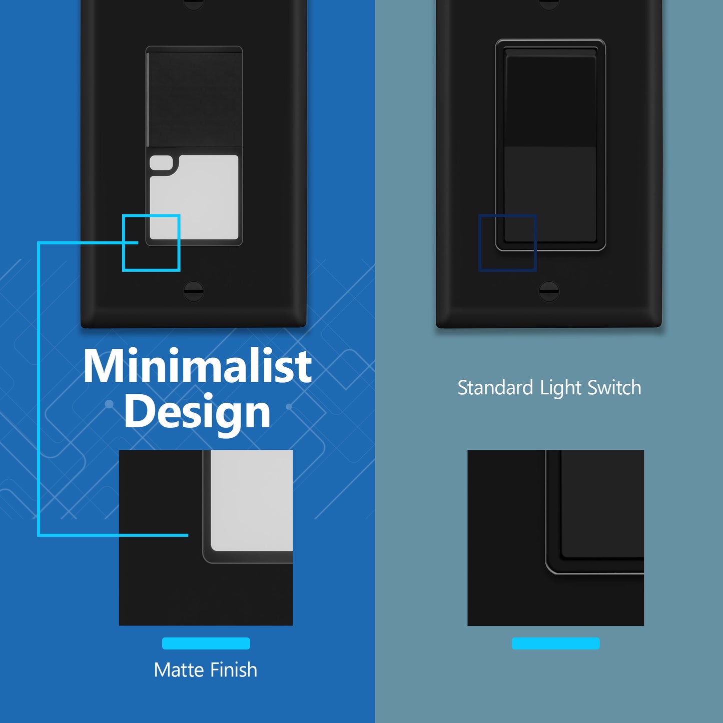 Decorator Guide Light Paddle Switch with Daylight Sensor, 3-Way or Single-Pole Light Switch, LED Guide Light, Wall Plate Included