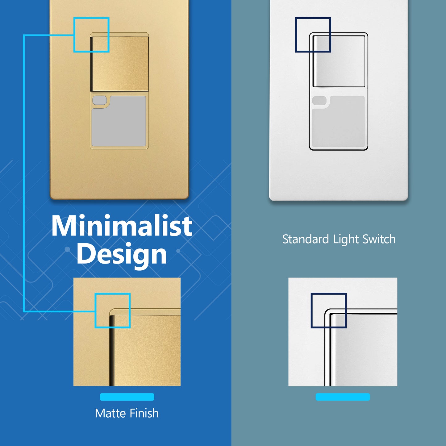 Decorator Guide Light Paddle Switch with Daylight Sensor, 3-Way or Single-Pole Light Switch, LED Guide Light, Wall Plate Included