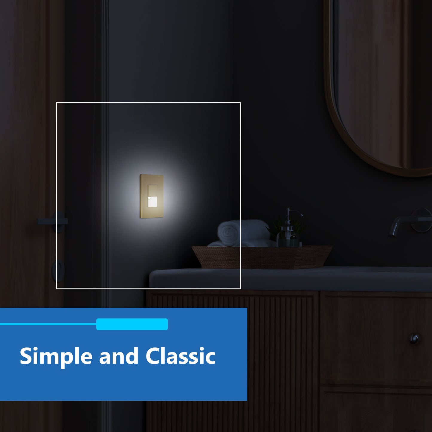 Decorator Guide Light Paddle Switch with Daylight Sensor, 3-Way or Single-Pole Light Switch, LED Guide Light, Wall Plate Included
