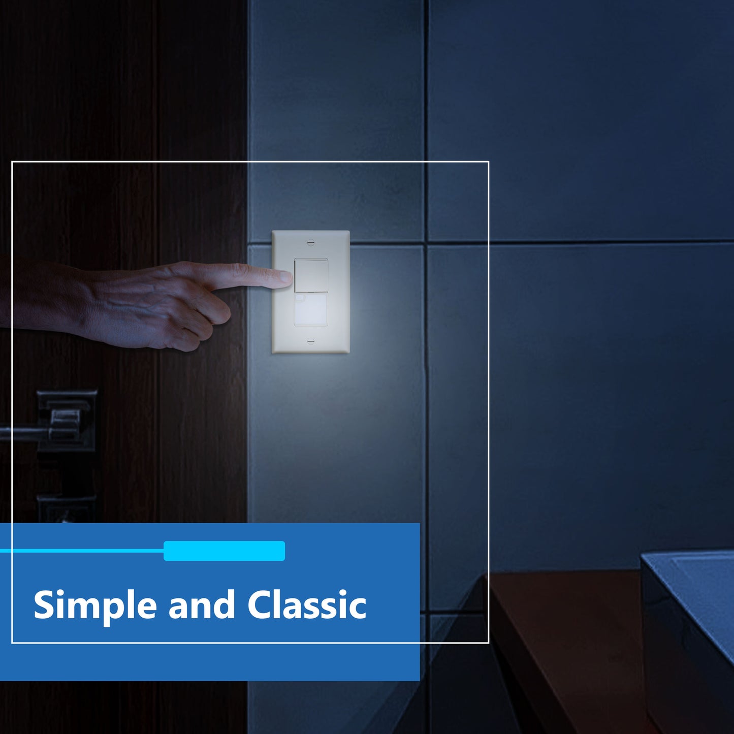 Decorator Guide Light Paddle Switch with Daylight Sensor, 3-Way or Single-Pole Light Switch, LED Guide Light, Wall Plate Included