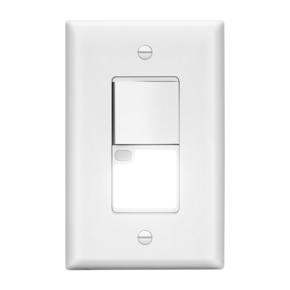Decorator Guide Light Paddle Switch with Daylight Sensor, 3-Way or Single-Pole Light Switch, LED Guide Light, Wall Plate Included
