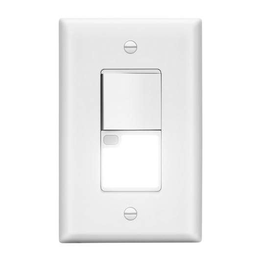Decorator Guide Light Paddle Switch with Daylight Sensor, 3-Way or Single-Pole Light Switch, LED Guide Light, Wall Plate Included