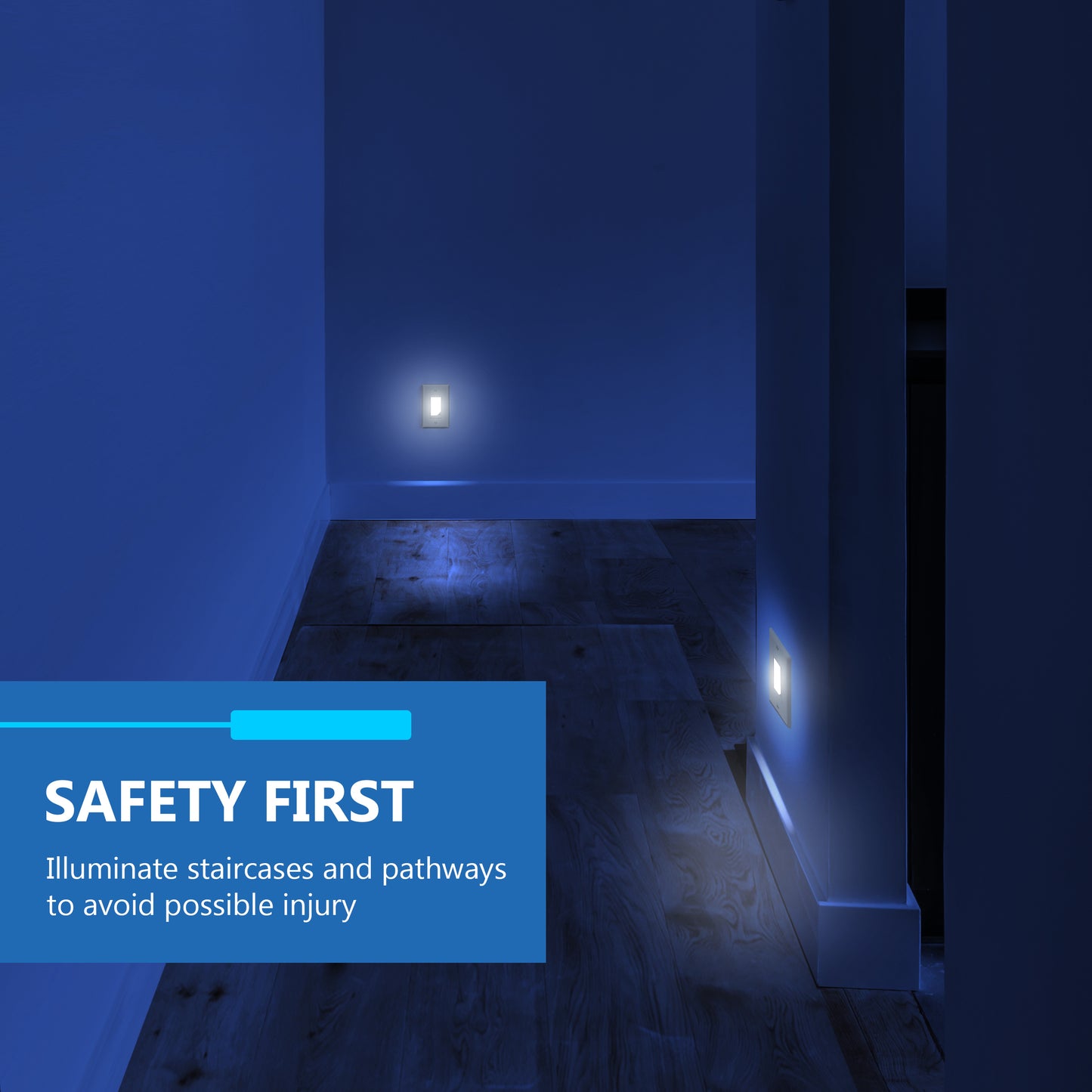 Decorator Full Face LED Guide Light with Daylight Sensor, Automatic Night Light, Wall Plate Included