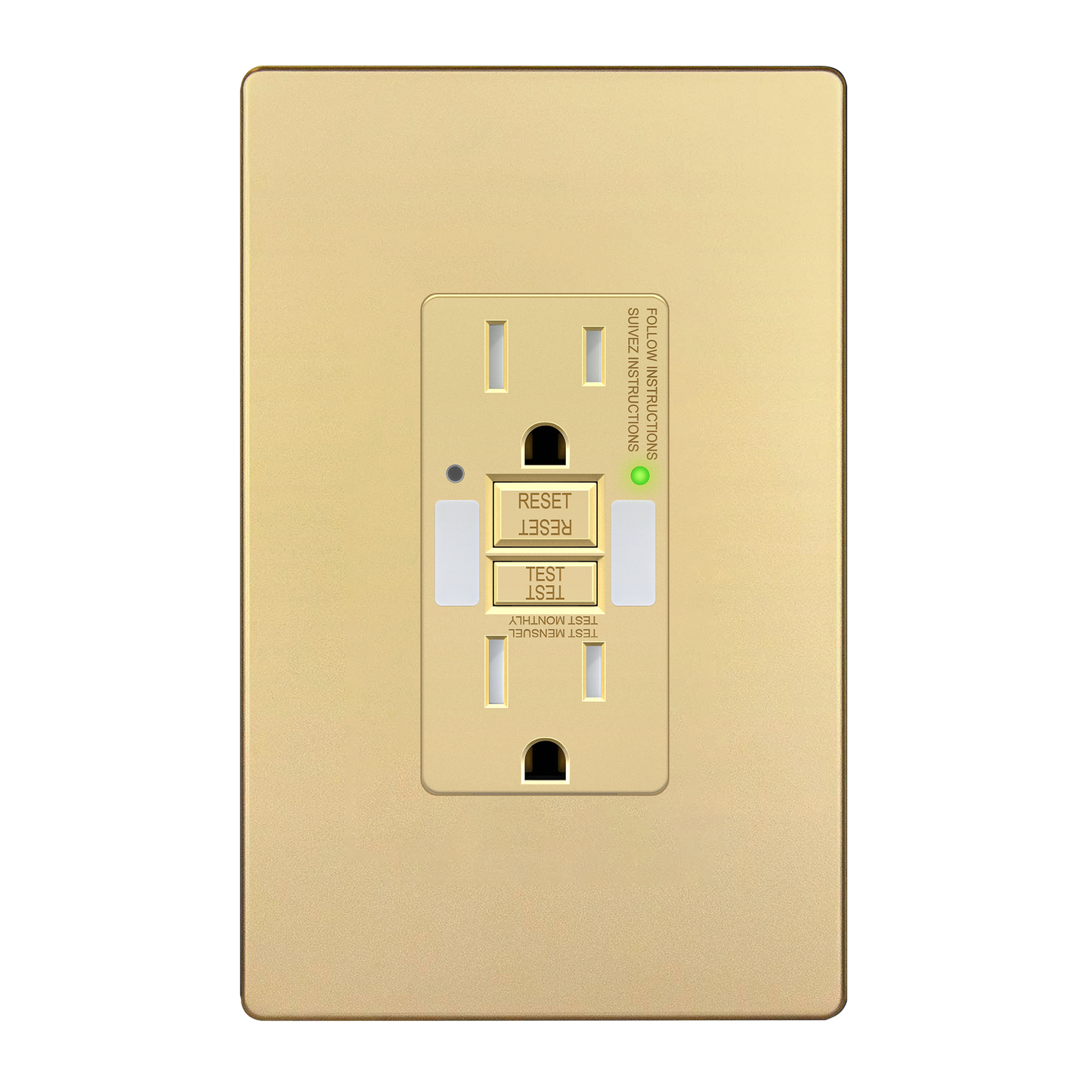 Self-Test GFCI Outlet with LED Night Light