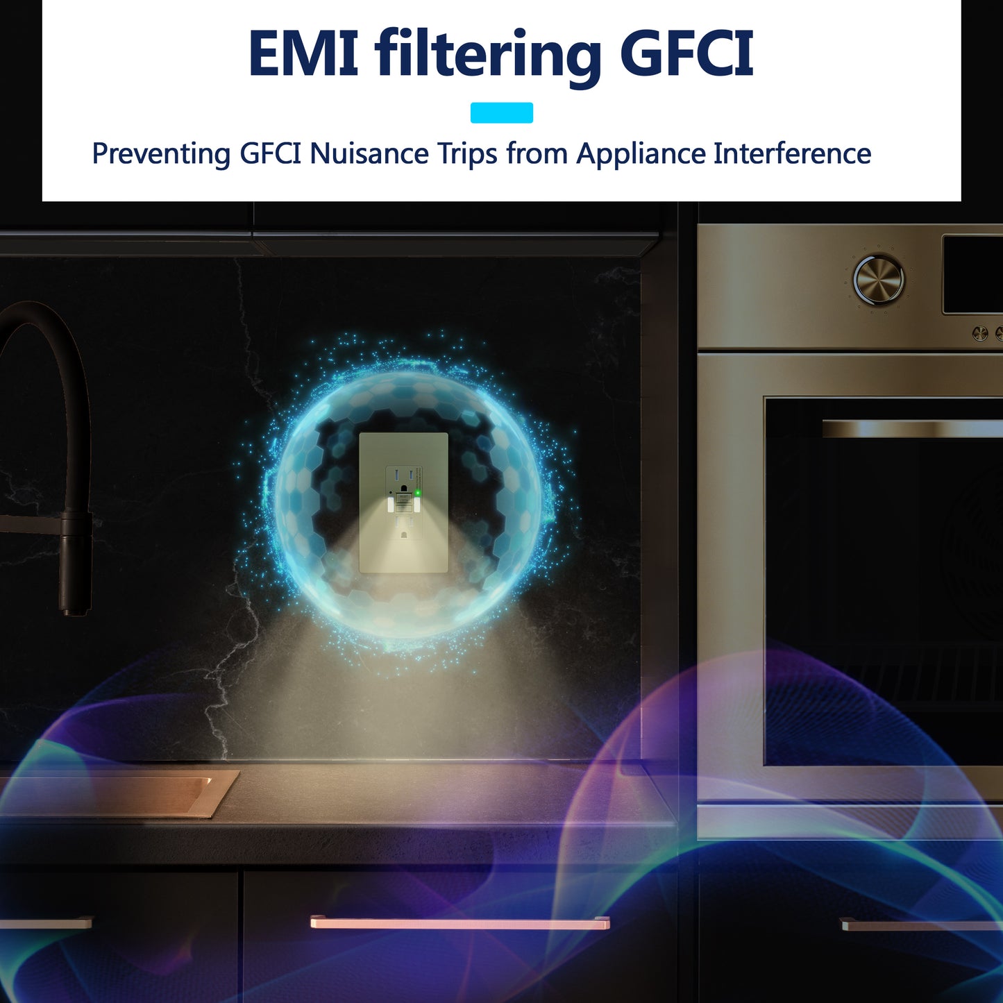 Self-Test GFCI Outlet with LED Night Light
