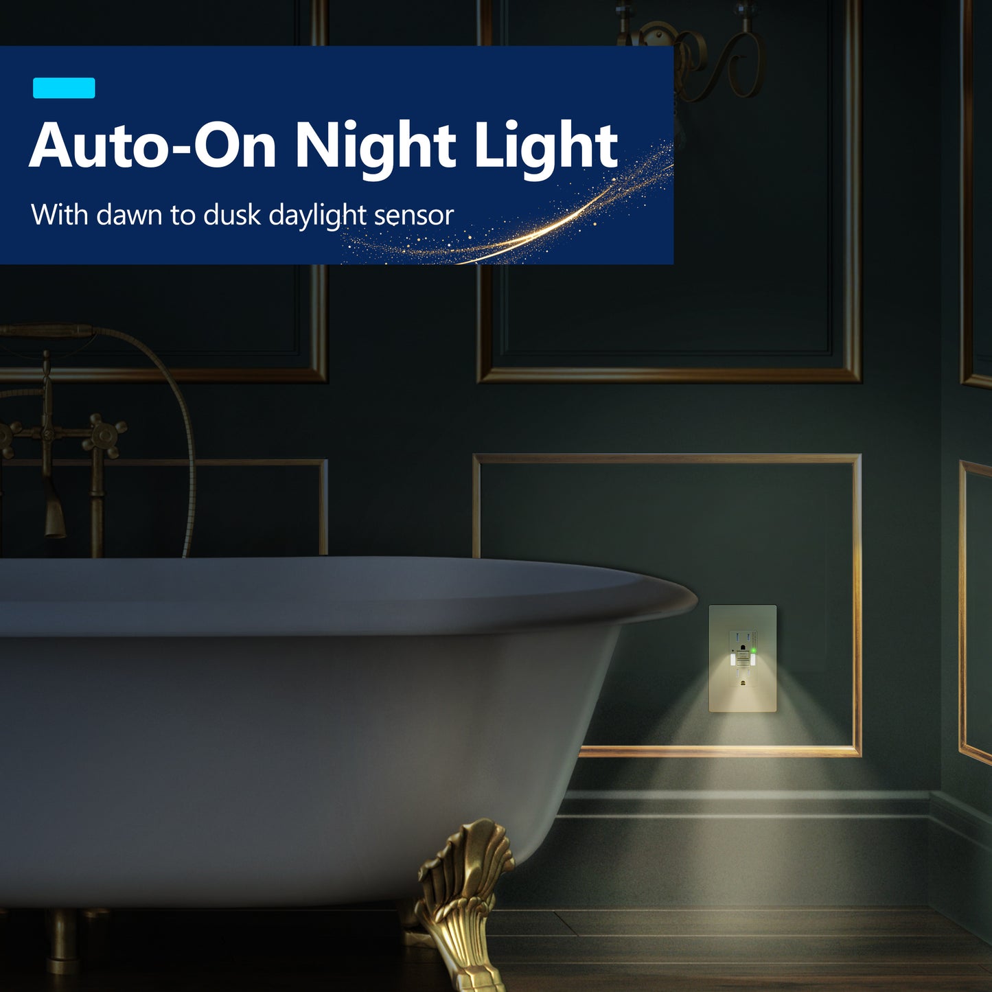 Self-Test GFCI Outlet with LED Night Light