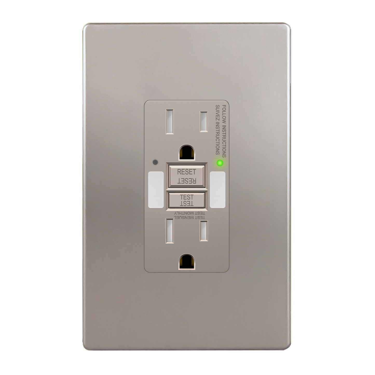 Self-Test GFCI Outlet with LED Night Light