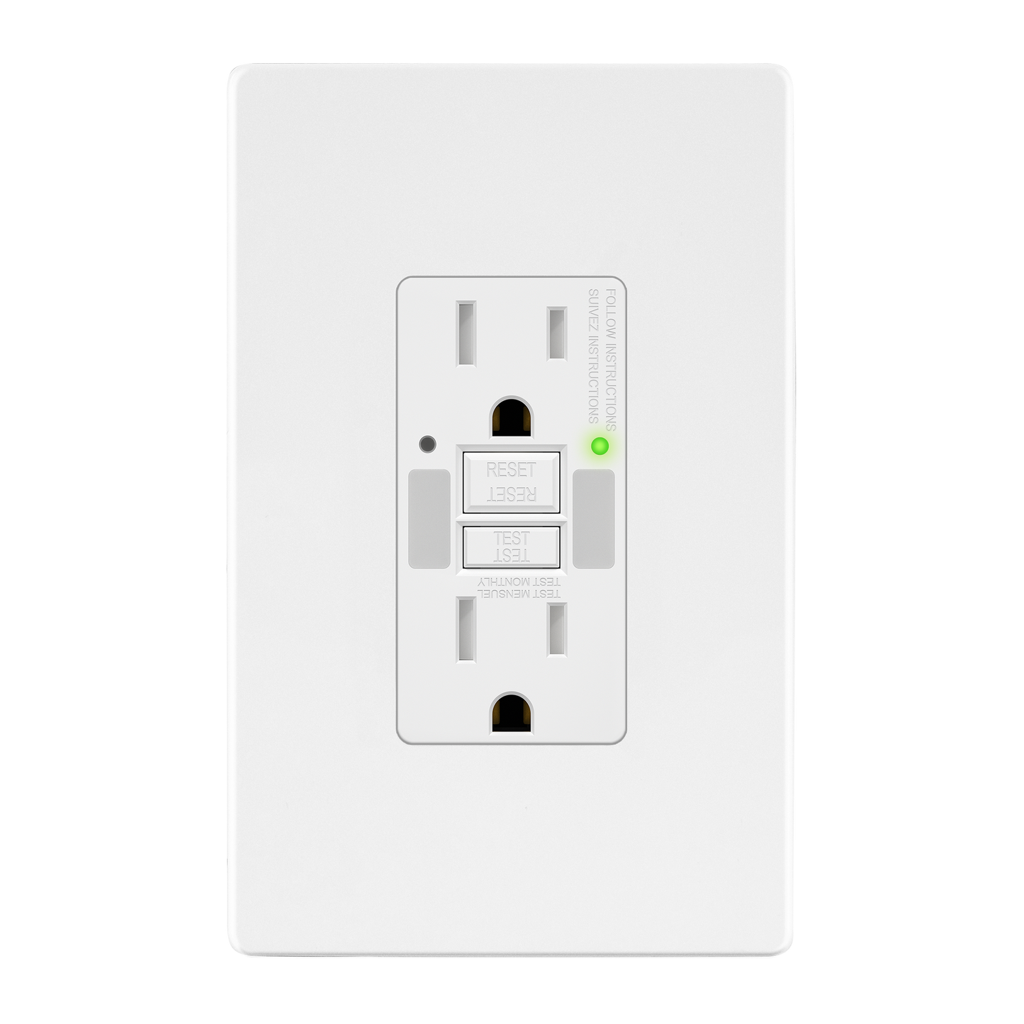 Self-Test GFCI Outlet with LED Night Light