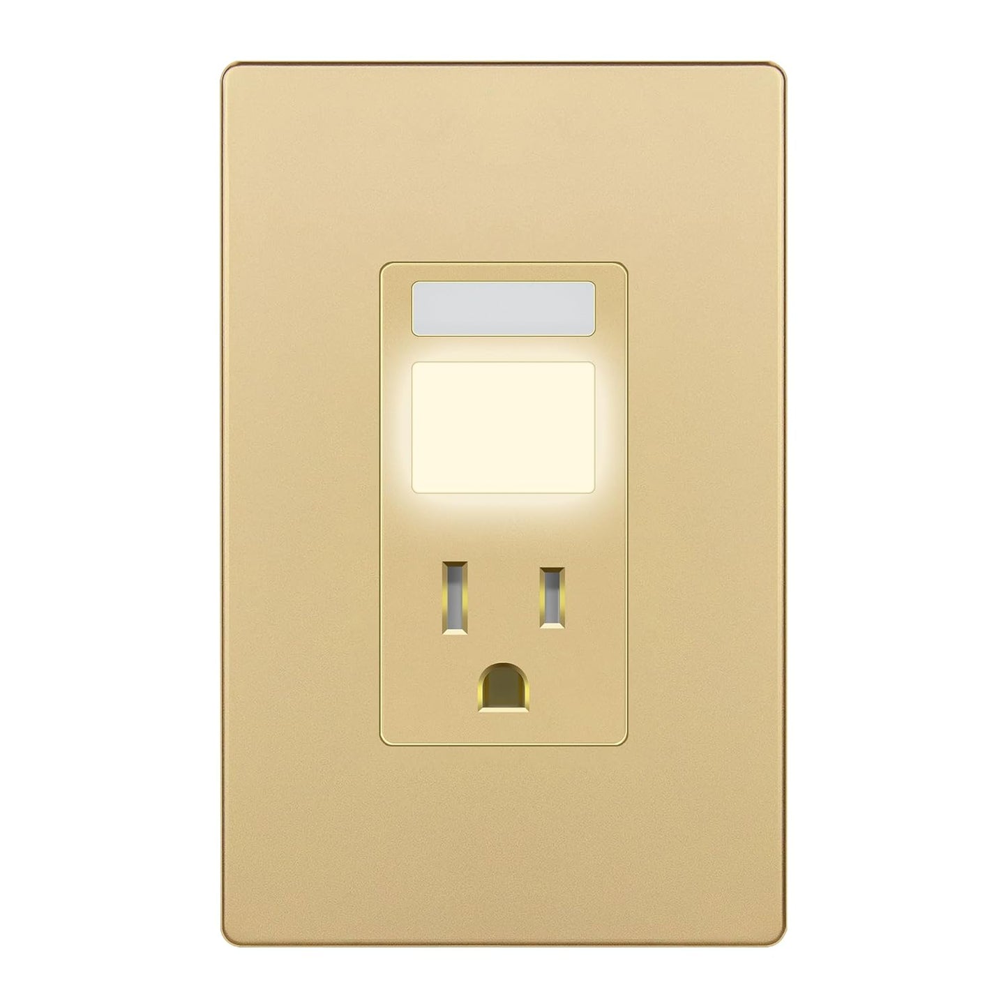 15A Receptacle with PIR Motion Sensor and Guide Light, Tamper-Resistant, Wall Plate Included