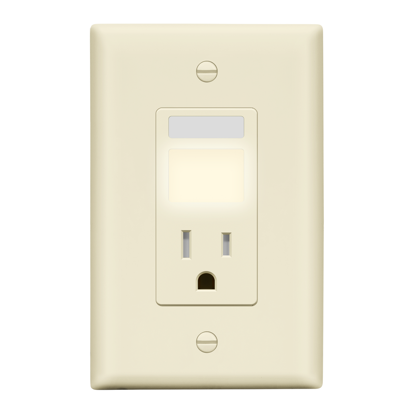 15A Receptacle with PIR Motion Sensor and Guide Light, Tamper-Resistant, Wall Plate Included
