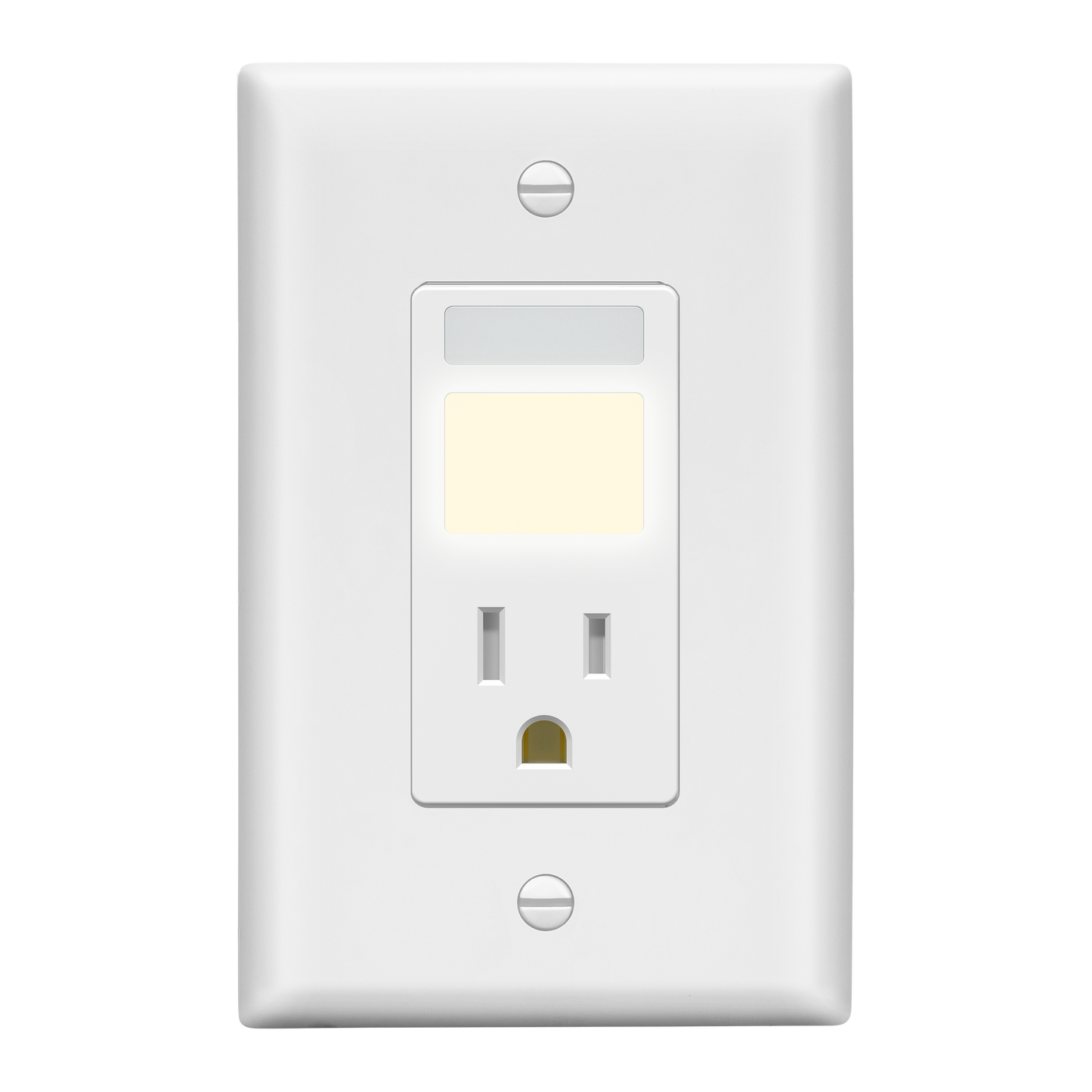 15A Receptacle with PIR Motion Sensor and Guide Light, Tamper-Resistant, Wall Plate Included