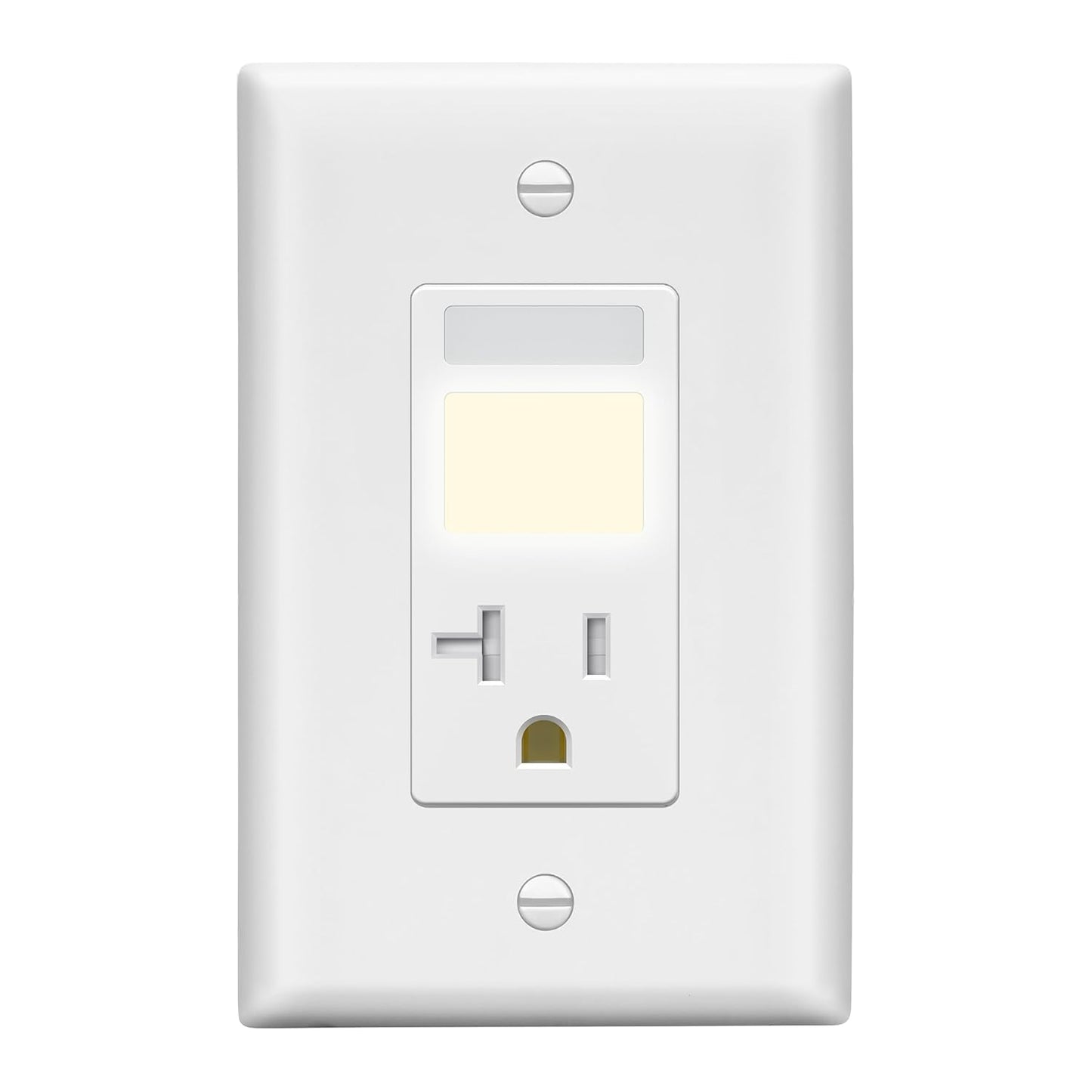 20A Receptacle with PIR Motion Sensor and Guide Light, Tamper-Resistant, Wall Plate Included