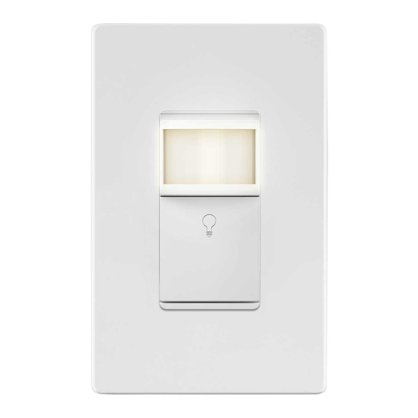 PIR Motion Sensor Switch with LED Guide Light, No Neutral or Ground Required, UL Listed, Wall Plate Included