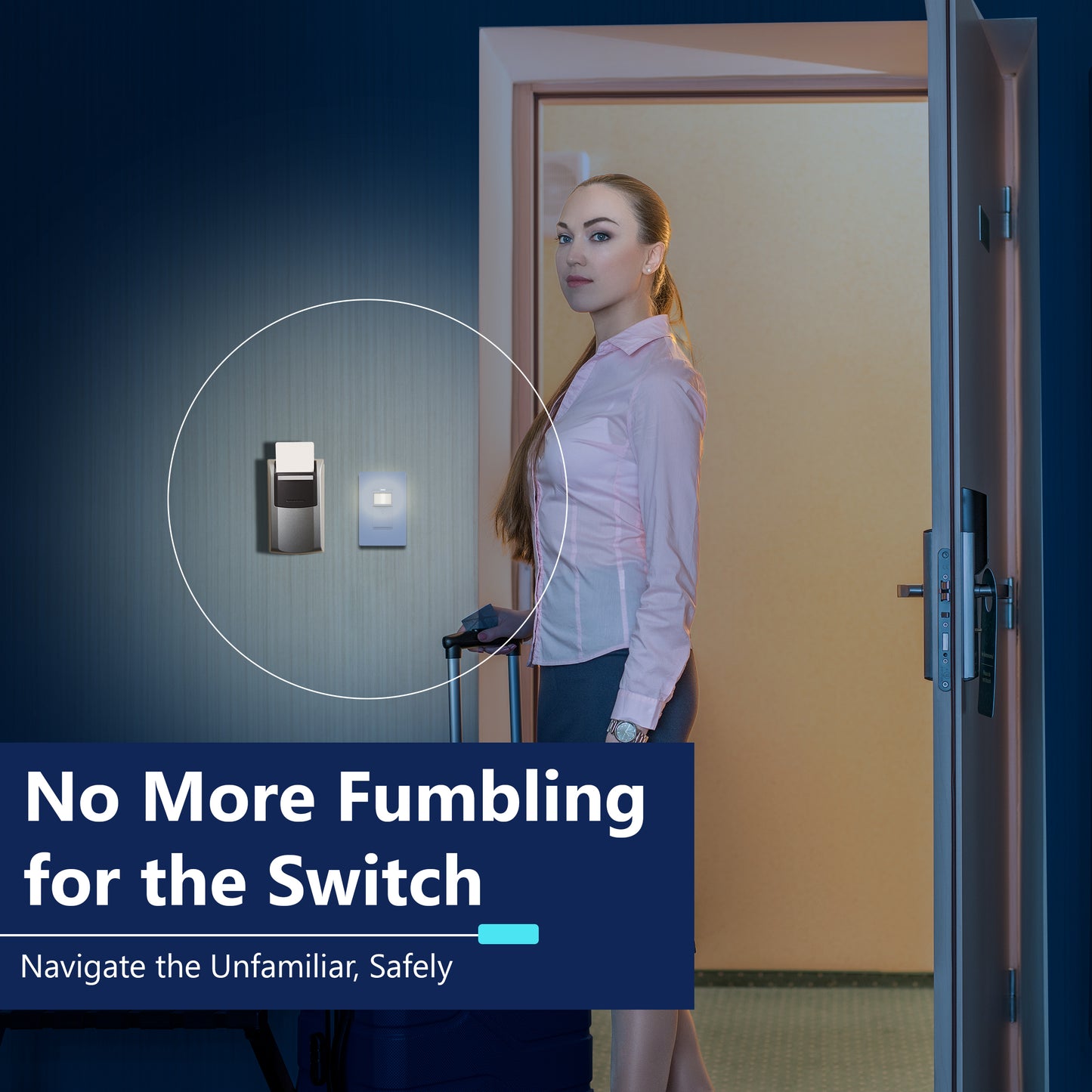 PIR Motion Sensor Switch with LED Guide Light, No Neutral or Ground Required, UL Listed, Wall Plate Included