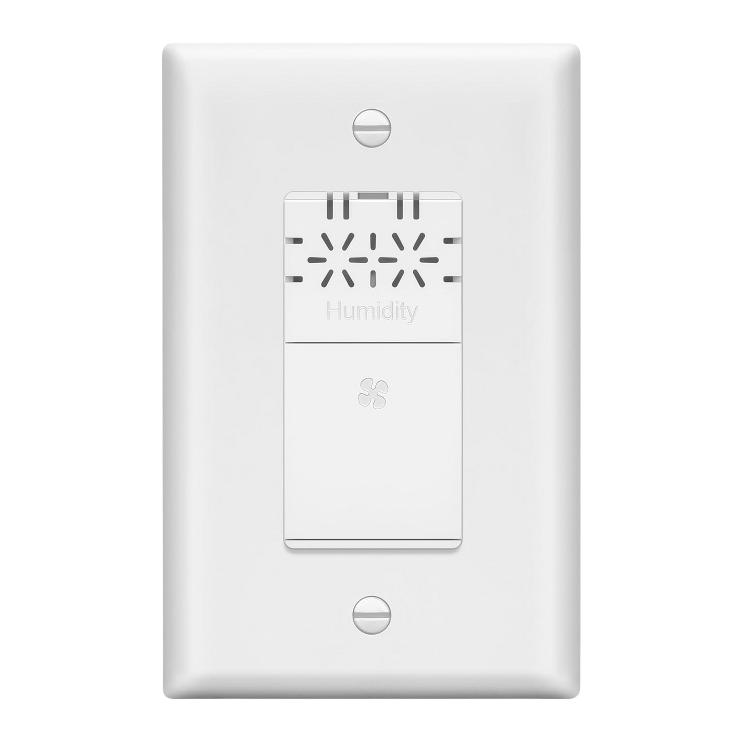 Humidity Sensor Switch, Air Circulator, No Neutral Required, Ground Required, Single-Pole, Wall Plate Included