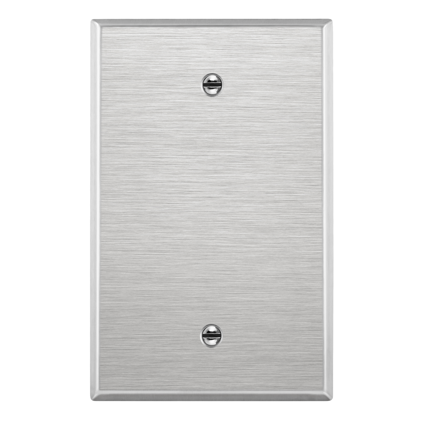 Blank Metal Wall Plate, Stainless Steel Blank Outlet Cover, Corrosion Resistant, 1-Gang, Mid-Size