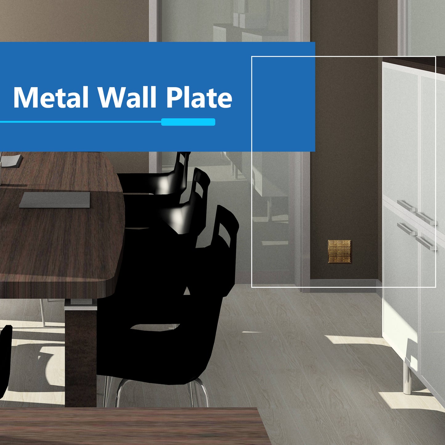 Blank Metal Wall Plate, Stainless Steel Blank Outlet Cover, Corrosion Resistant, 2-Gang, Mid-Size
