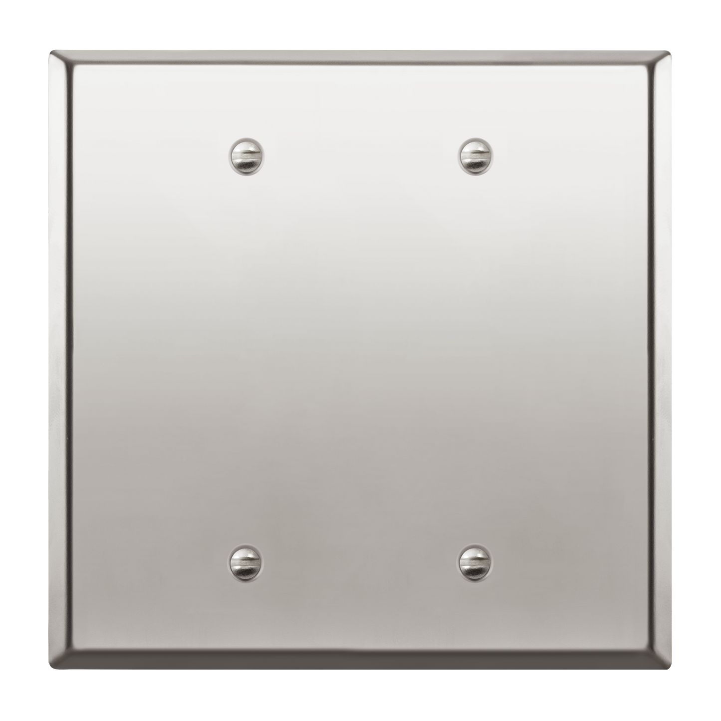 Blank Metal Wall Plate, Stainless Steel Blank Outlet Cover, Corrosion Resistant, 2-Gang, Mid-Size