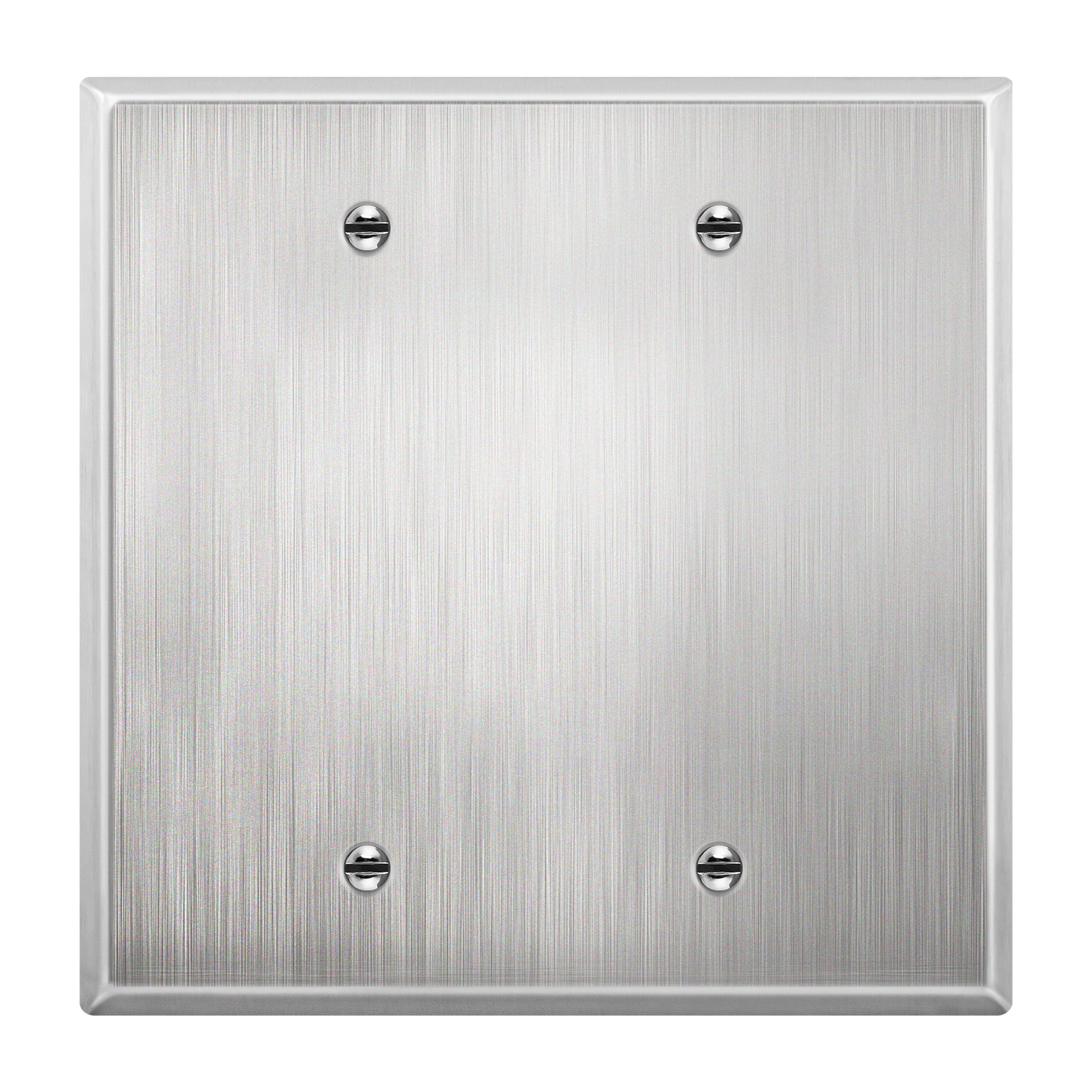 Blank Metal Wall Plate, Stainless Steel Blank Outlet Cover, Corrosion Resistant, 2-Gang, Mid-Size