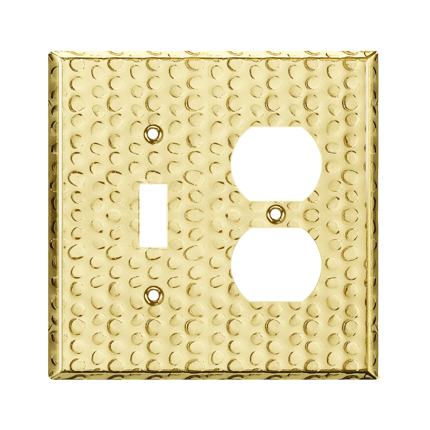 Combination Toggle Switch and Duplex Receptacle Metal Wall Plate, Corrosion Resistant, Stainless Steel, 2-Gang, Mid-Size