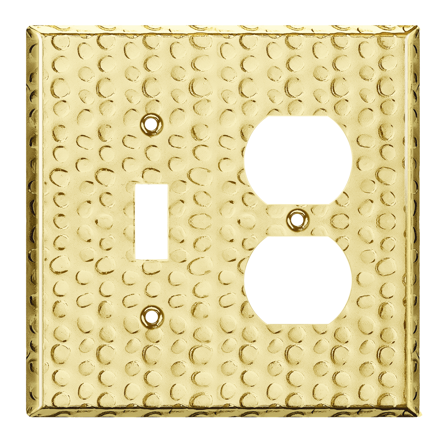 Combination Toggle Switch and Duplex Receptacle Metal Wall Plate, Corrosion Resistant, Stainless Steel, 2-Gang, Mid-Size