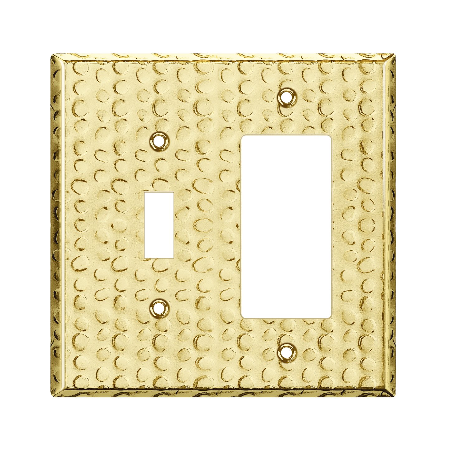 Combination Toggle Switch and Decorator Receptacle Metal Wall Plate, Corrosion Resistant, Stainless Steel, 2-Gang, Mid-Size