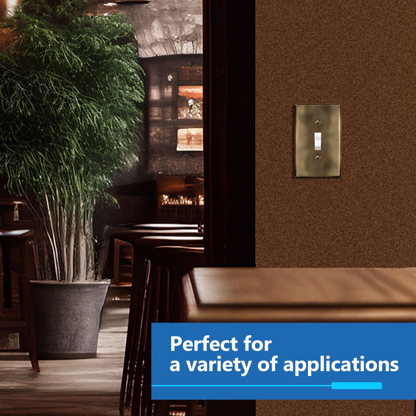 Toggle Light Switch Metal Wall Plate, Stainless Steel Switch Cover, Corrosion Resistant, 1-Gang, Mid-Size