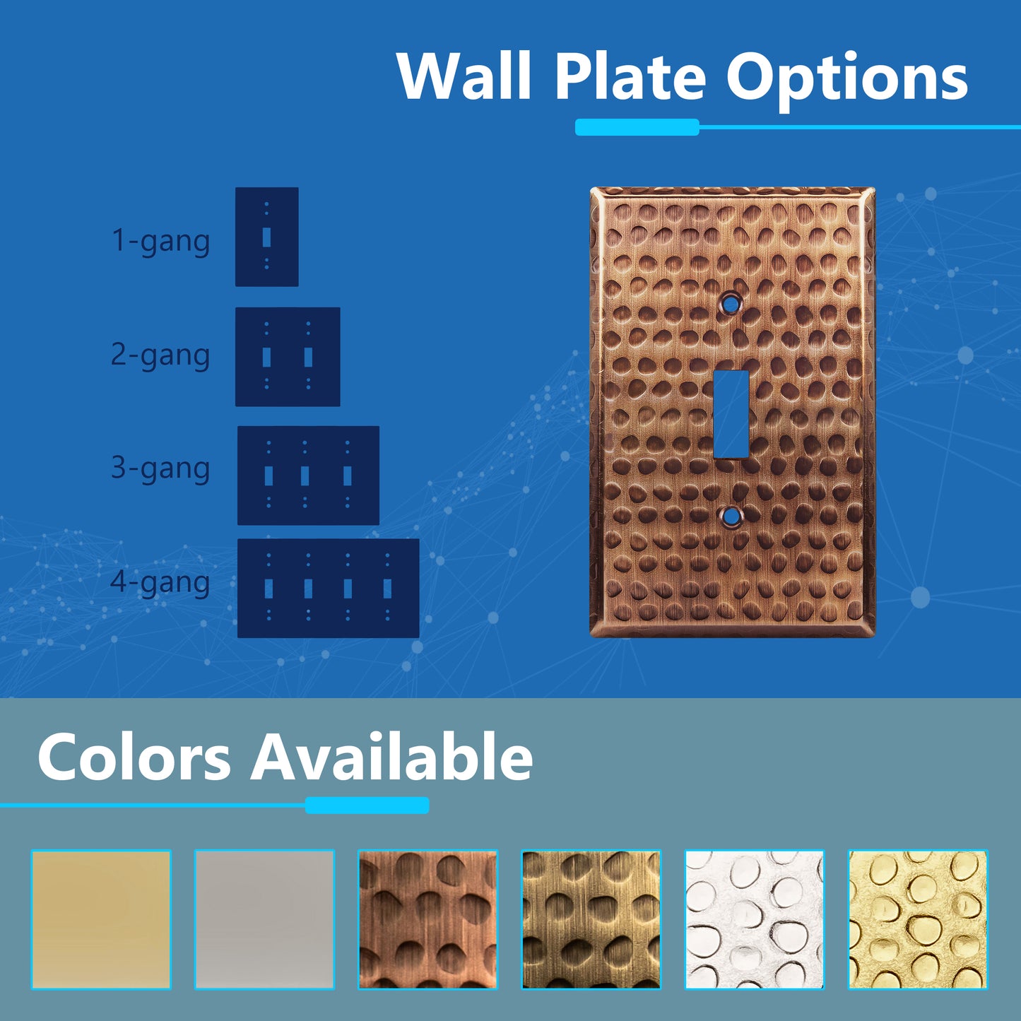 Toggle Light Switch Metal Wall Plate, Stainless Steel Switch Cover, Corrosion Resistant, 1-Gang, Mid-Size