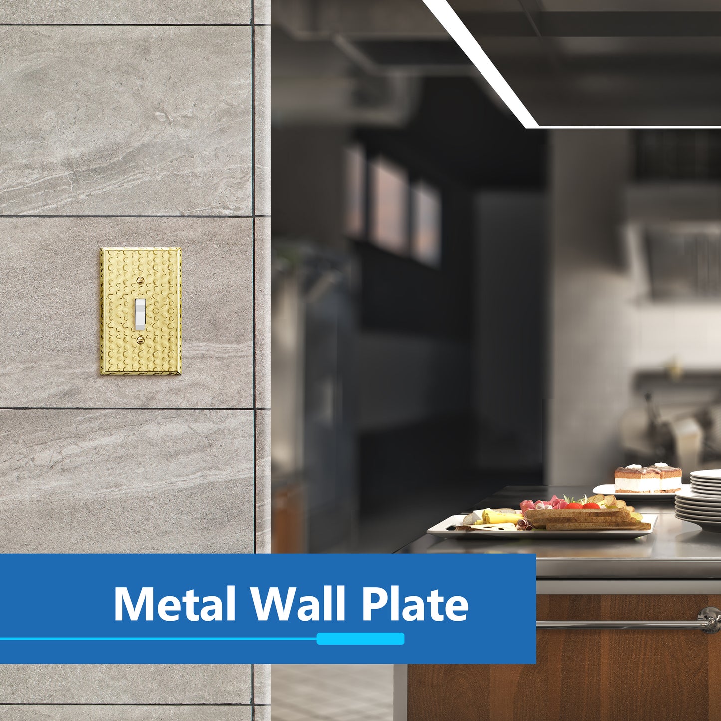 Toggle Light Switch Metal Wall Plate, Stainless Steel Switch Cover, Corrosion Resistant, 1-Gang, Mid-Size