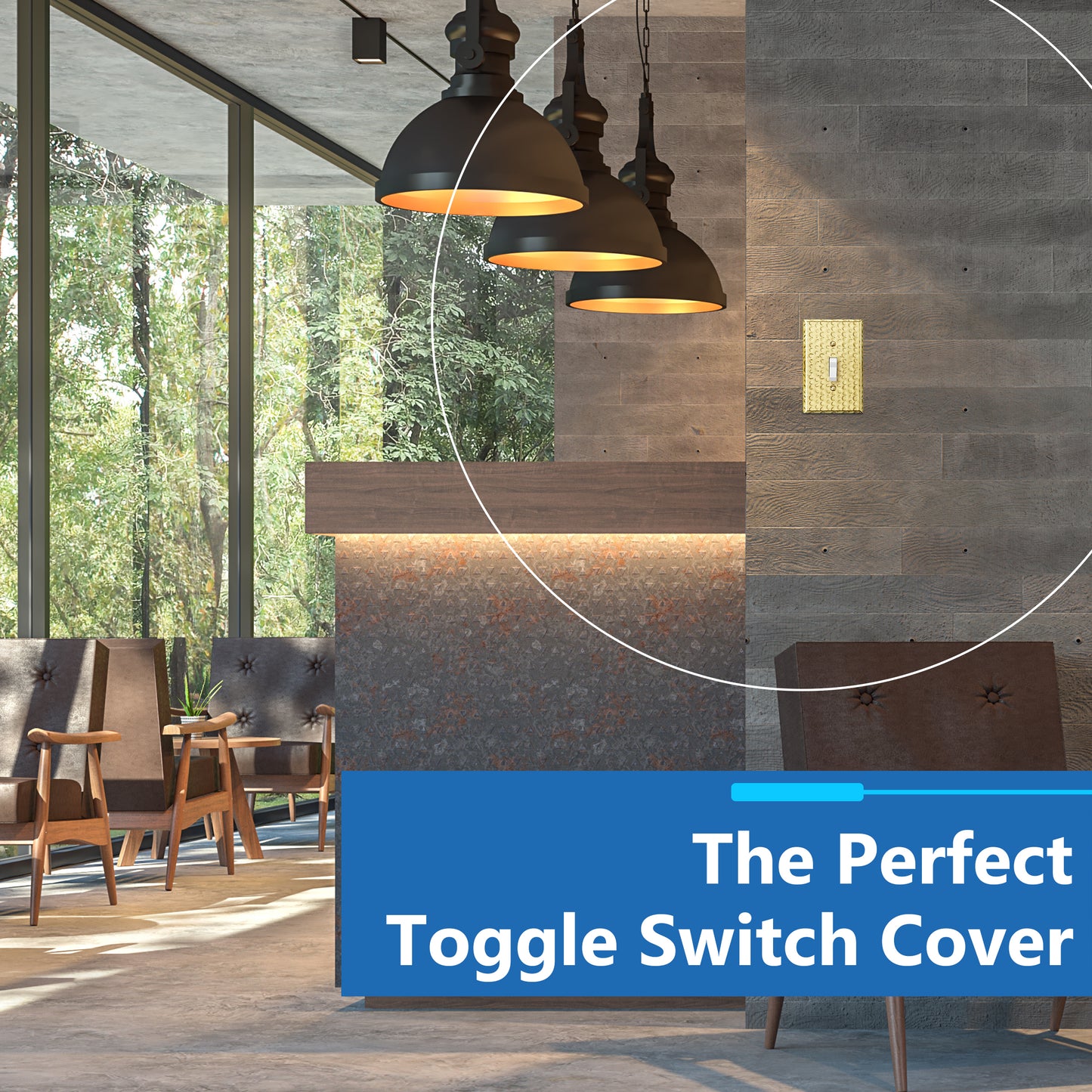 Toggle Light Switch Metal Wall Plate, Stainless Steel Switch Cover, Corrosion Resistant, 1-Gang, Mid-Size
