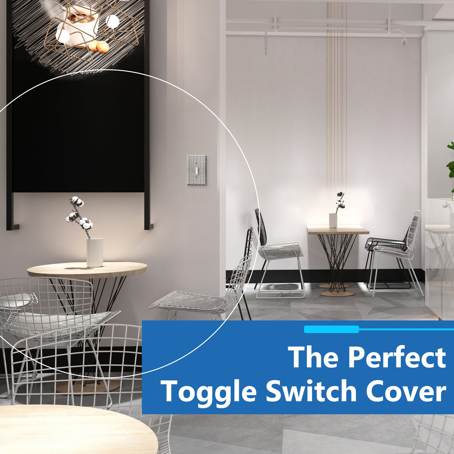 Toggle Light Switch Metal Wall Plate, Stainless Steel Switch Cover, Corrosion Resistant, 1-Gang, Mid-Size