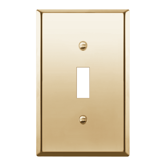 Toggle Light Switch Metal Wall Plate, Stainless Steel Switch Cover, Corrosion Resistant, 1-Gang, Mid-Size