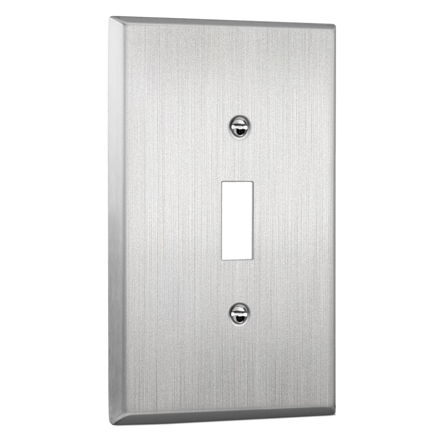 Toggle Light Switch Metal Wall Plate, Stainless Steel Switch Cover, Corrosion Resistant, 1-Gang, Mid-Size