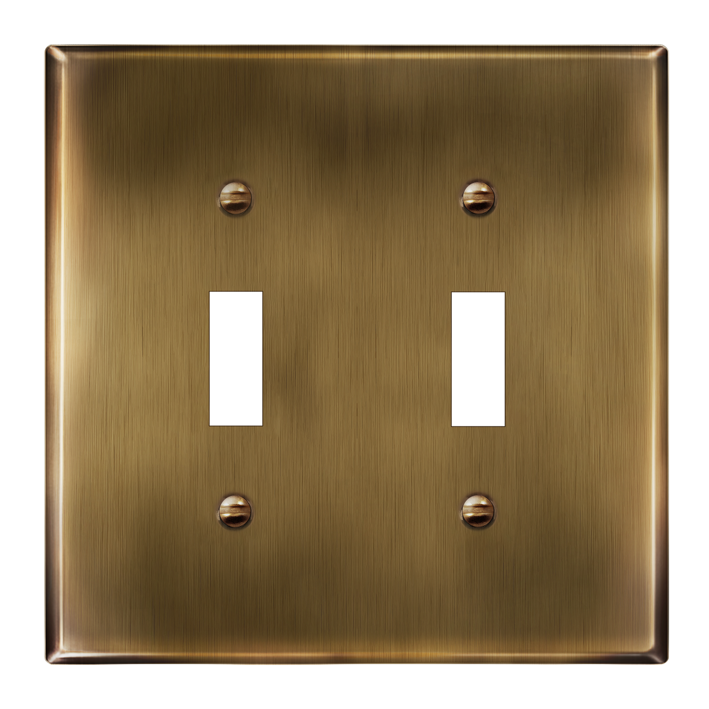 Toggle Light Switch Metal Wall Plate, Stainless Steel Switch Cover, Corrosion Resistant, 2-Gang, Mid-Size
