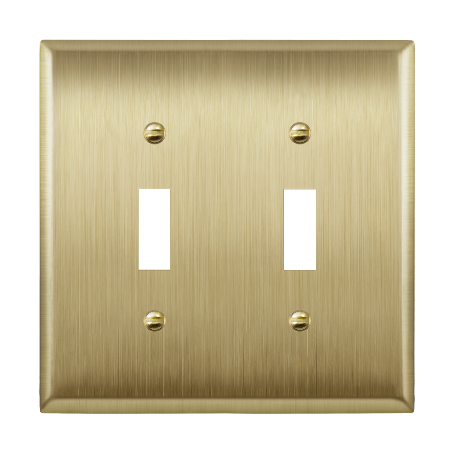 Toggle Light Switch Metal Wall Plate, Stainless Steel Switch Cover, Corrosion Resistant, 2-Gang, Mid-Size
